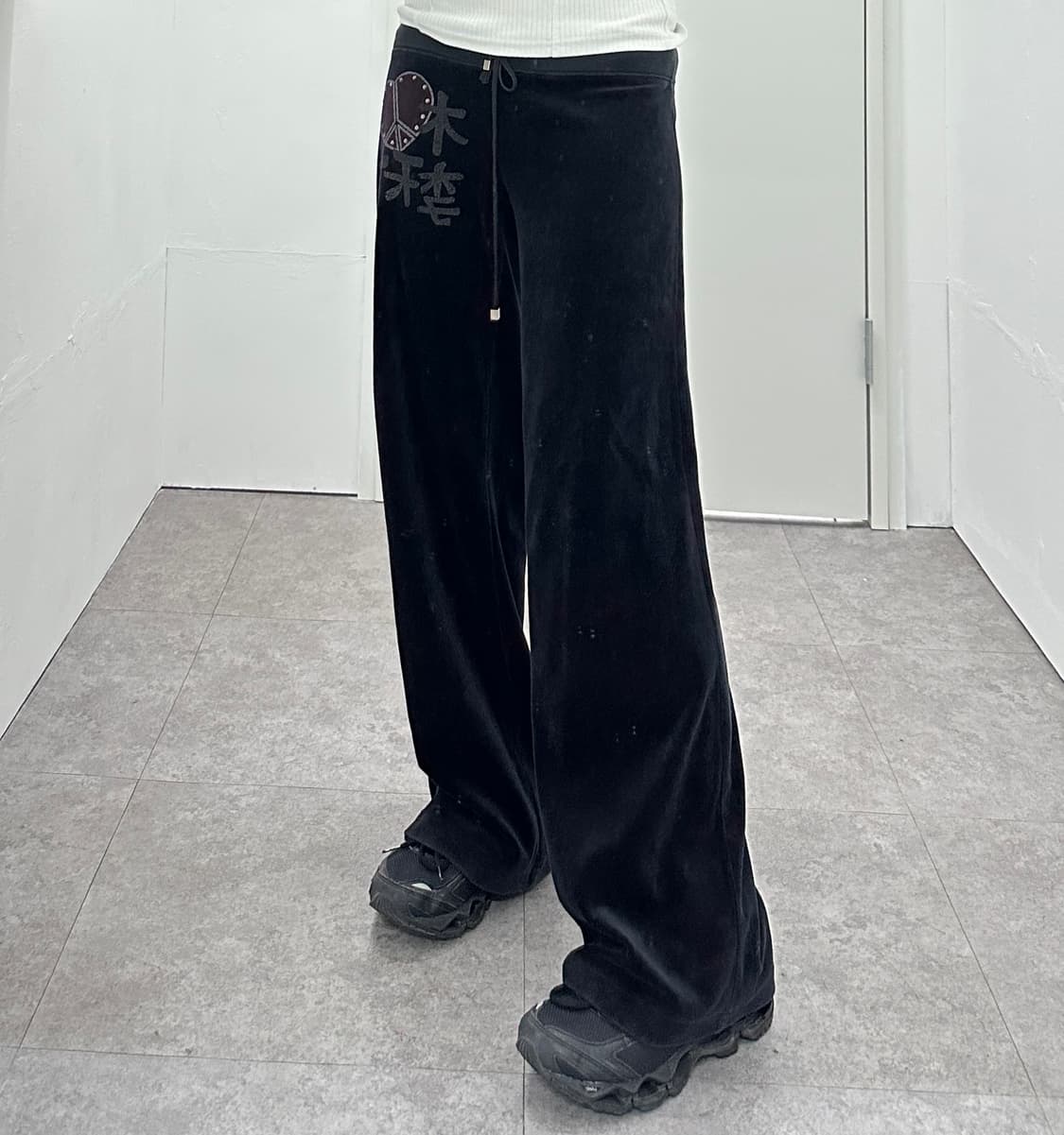 Vintage velvet heart low rise pants 상품이미지2