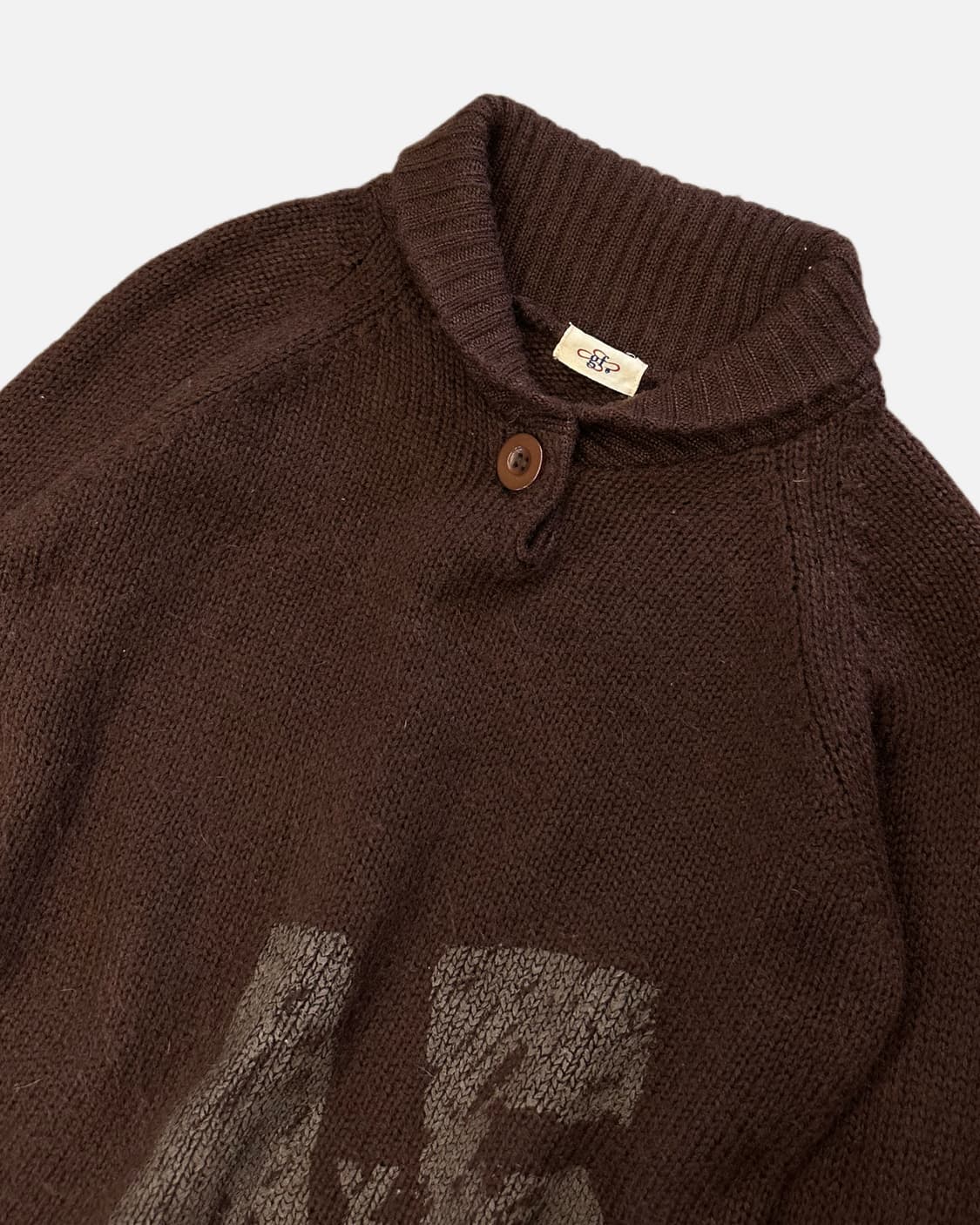 brown button collar knit 상품이미지2