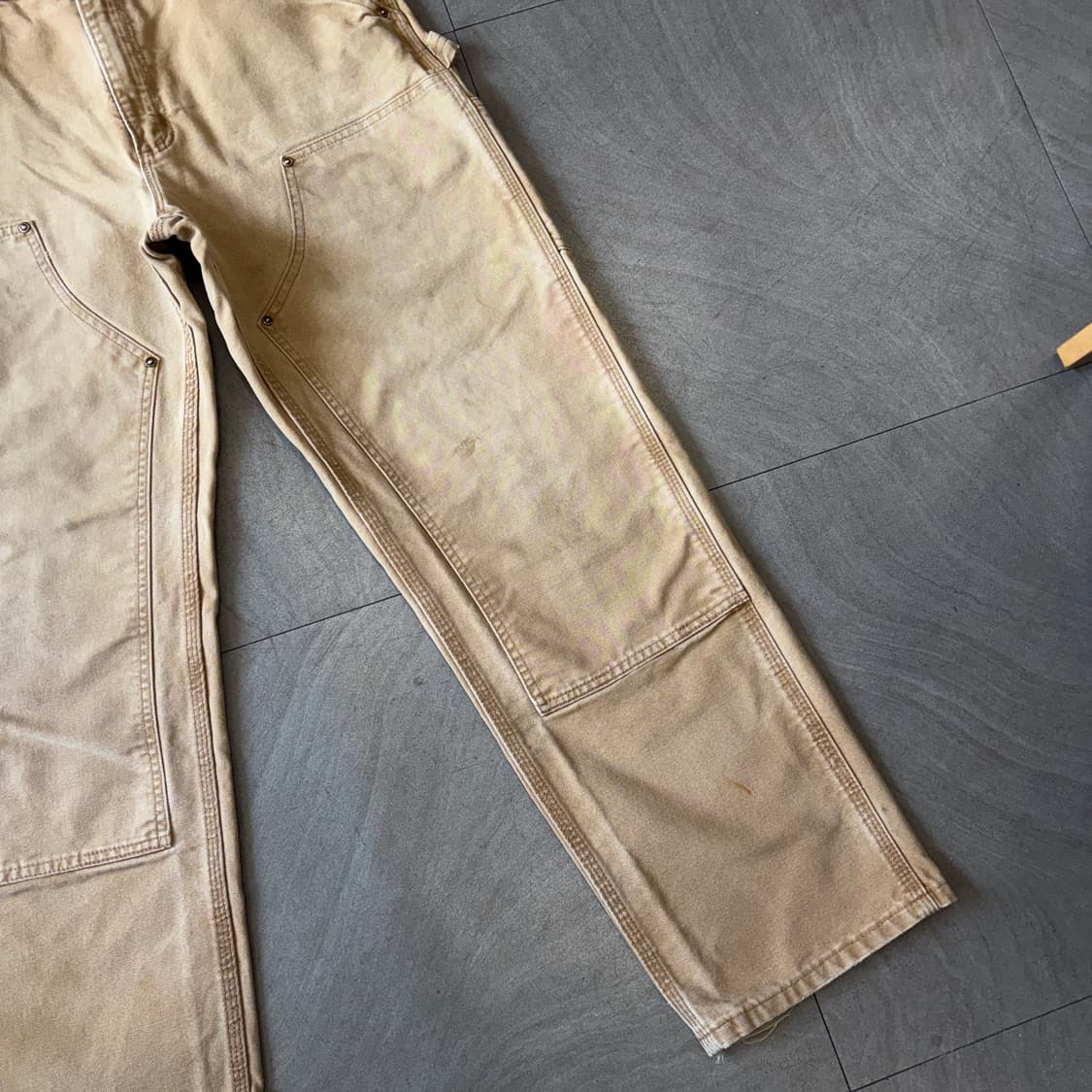 칼하트 정품 브라운 더블니 팬츠 상품이미지4