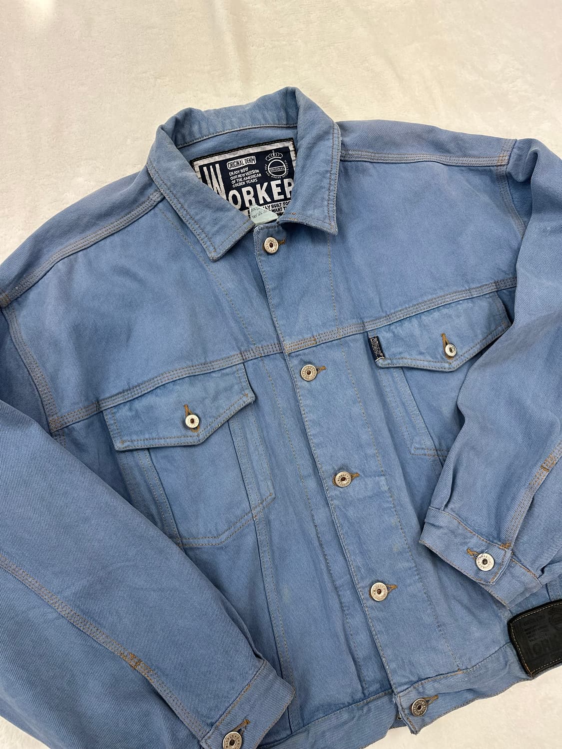 (L)80-90s ernesto 이탈리아 빈티지 데님 워크 자켓 상품이미지2