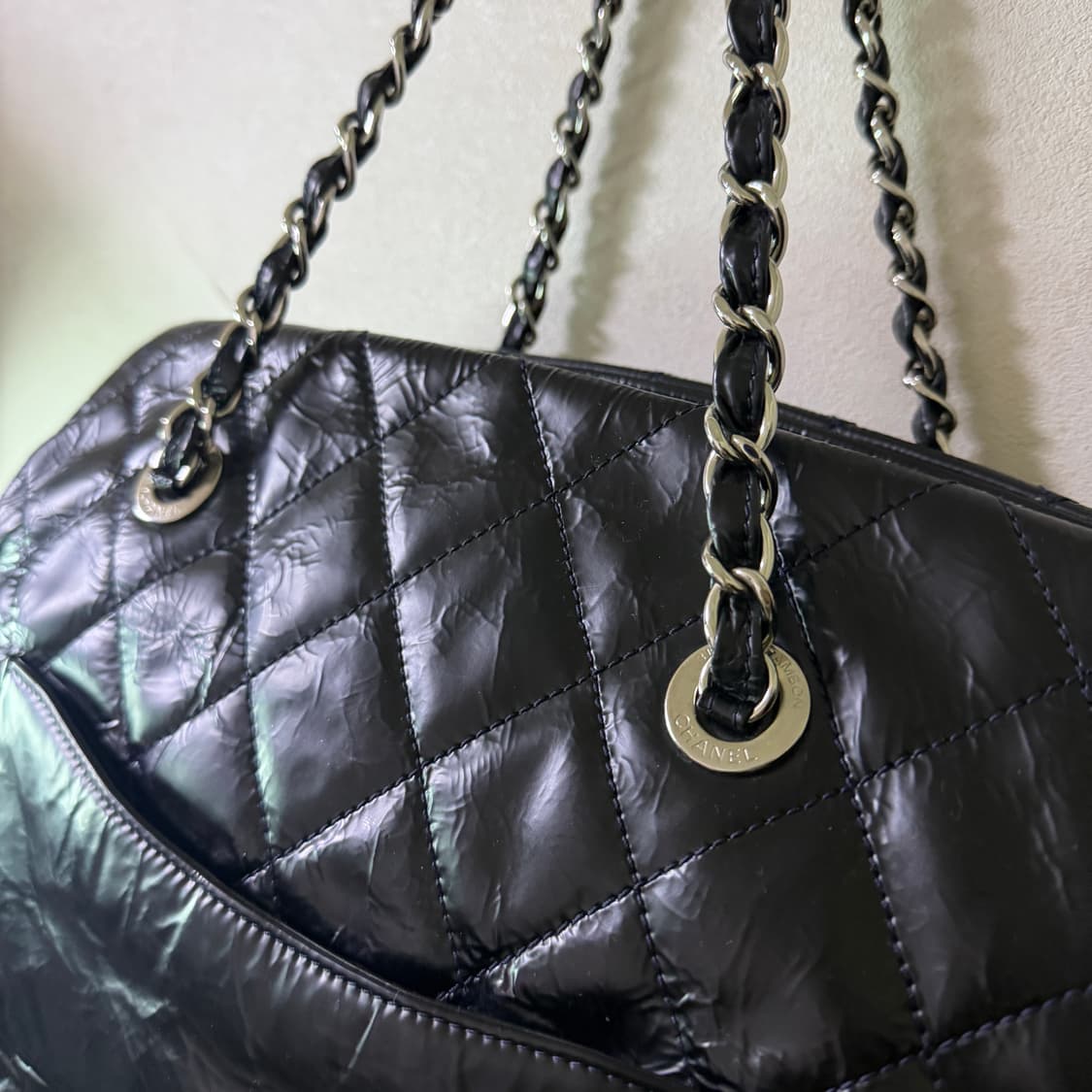 샤넬 마틀라세 빈티지 송아지가죽 숄더백 상품이미지6