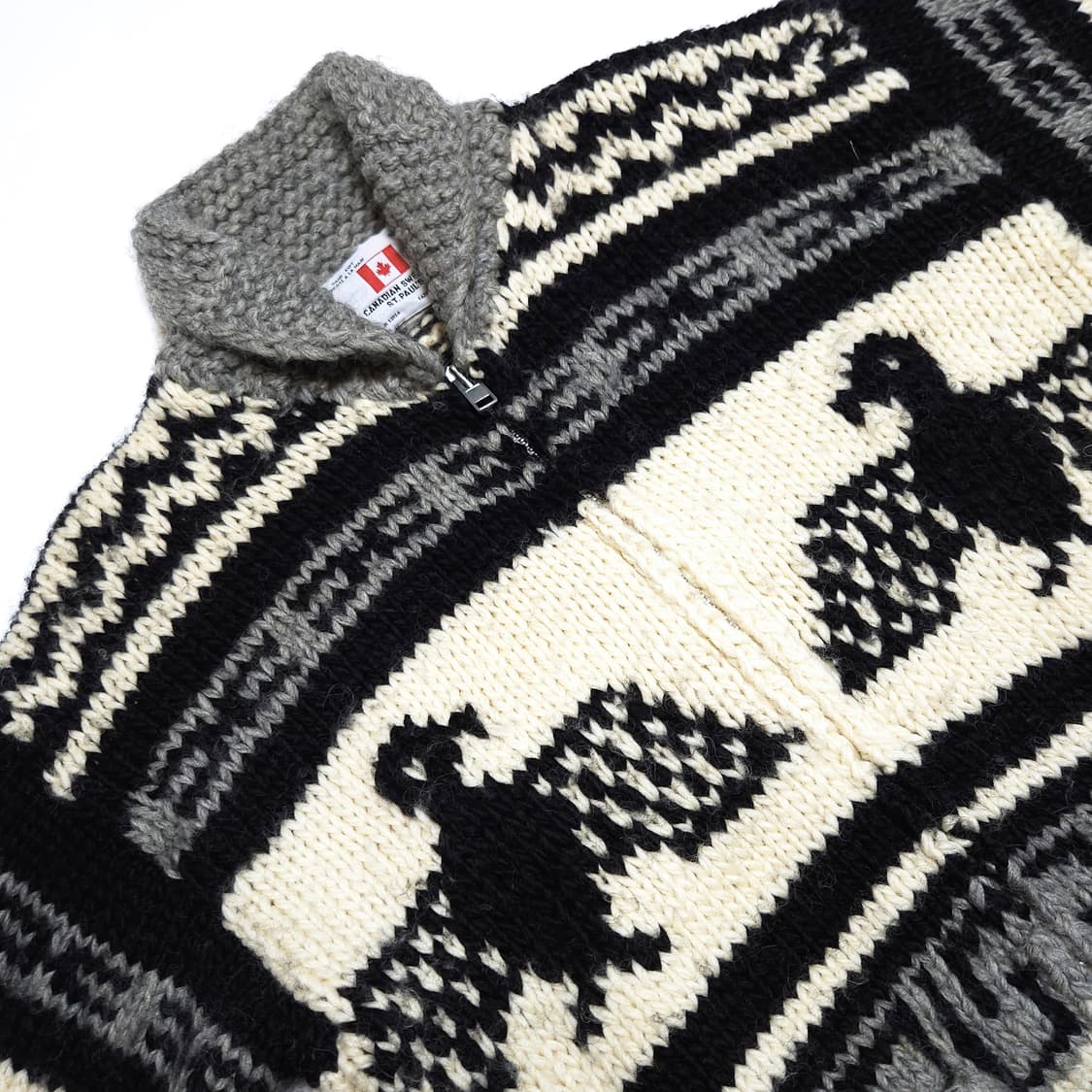 캐네디언 스웨터 90s 이글 코위찬 니트 집업 자켓 상품이미지5