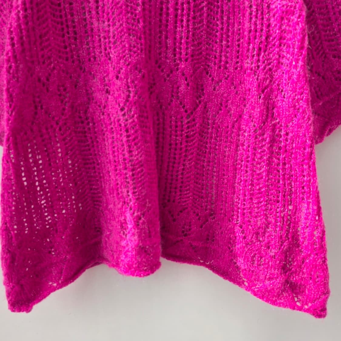 RA PASTEL 핫핑크 모헤어 시스루 7부 니트 상품이미지4