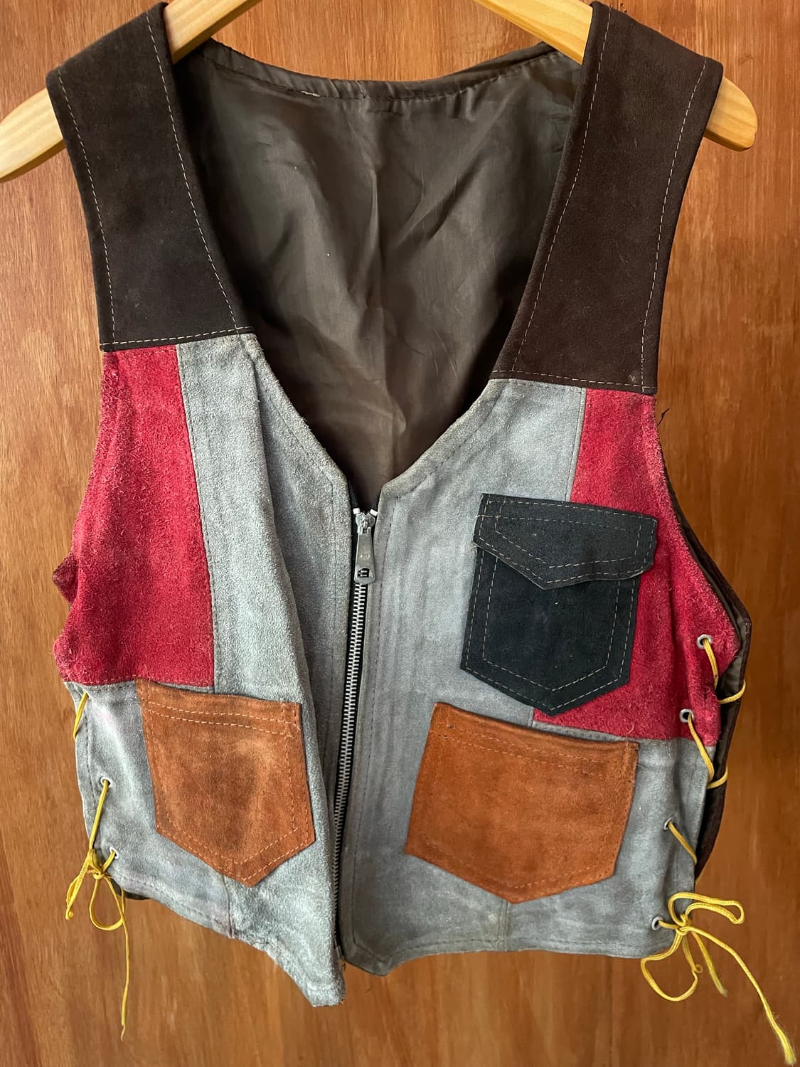 Mixed patchwork suede vest 상품이미지4