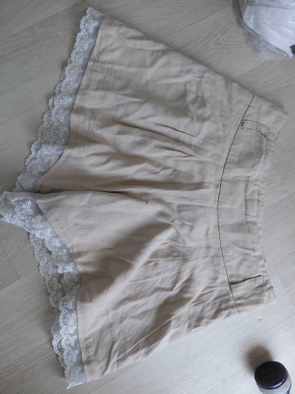 [빈티지] 베이지색 레이스 숏팬츠 상품이미지1