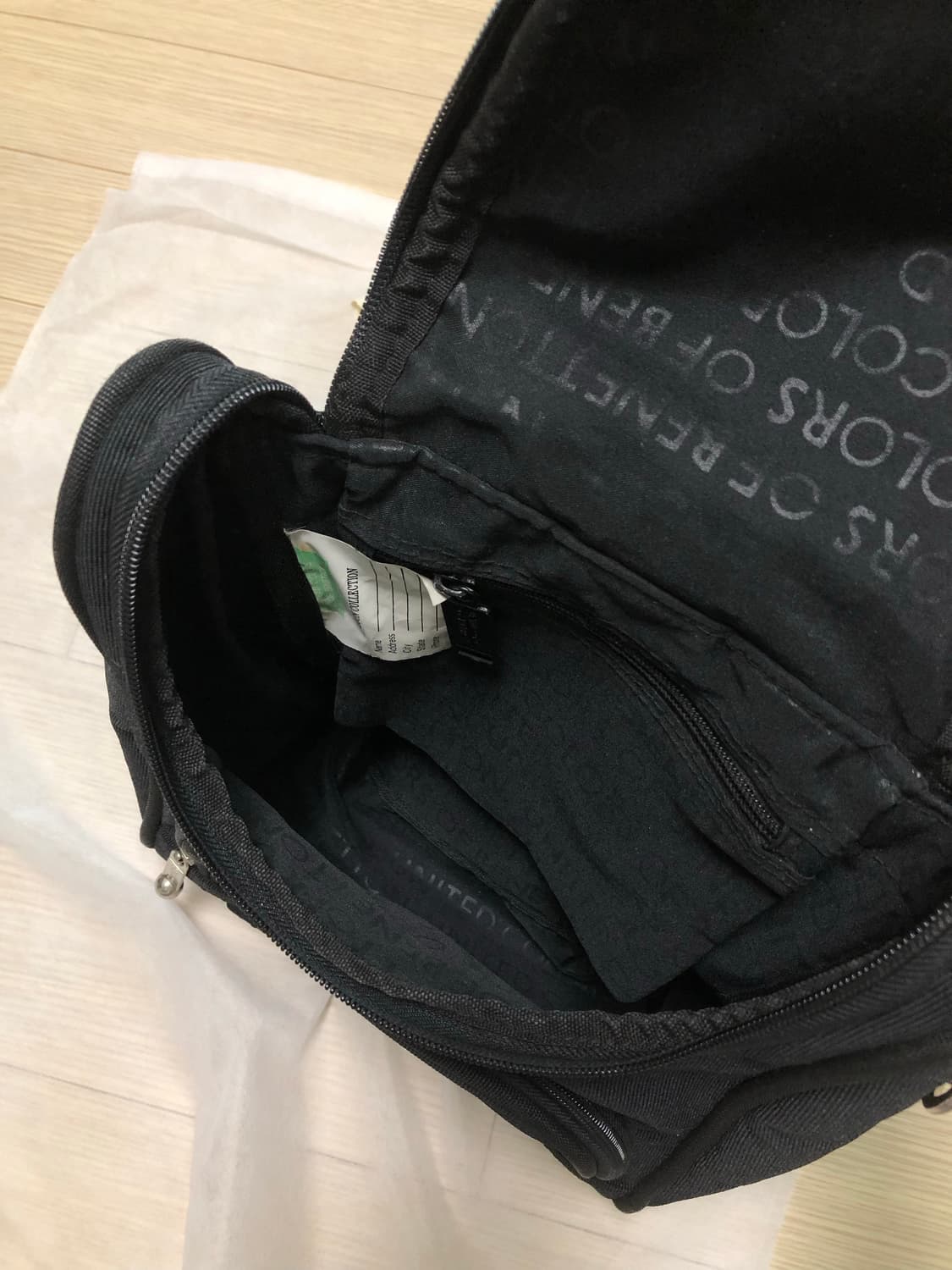 베네통 검정 캔버스 투웨이백 백팩 크로스백 숄더백 상품이미지3