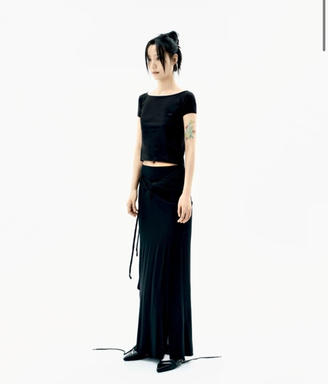 오호스 레이어링 드레이프드 맥시 스커트 상품이미지1