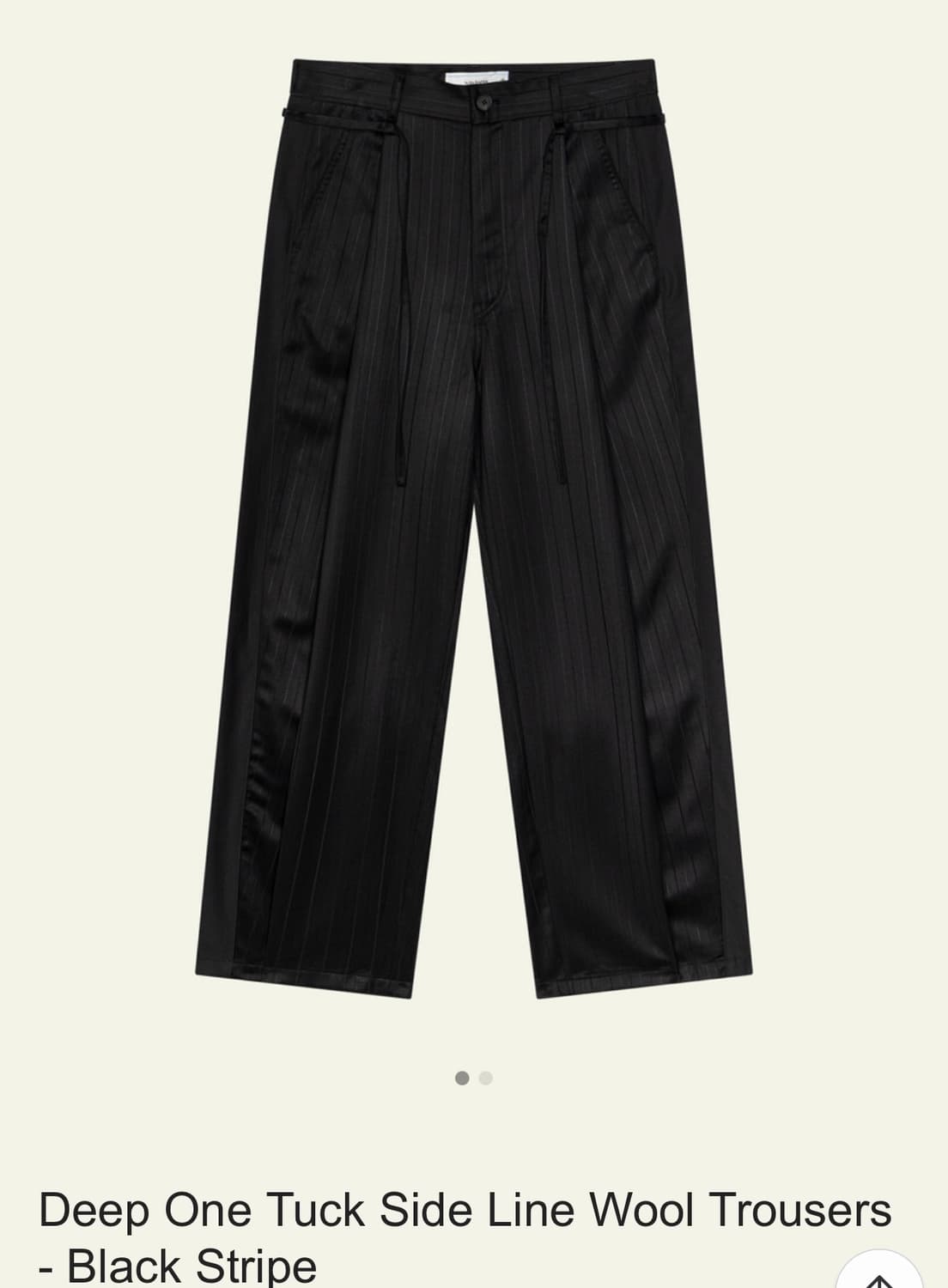 25fw 웨이비니스 딥원턱 사이드 라인 트라우저 블랙 스트라이프 1 상품이미지2