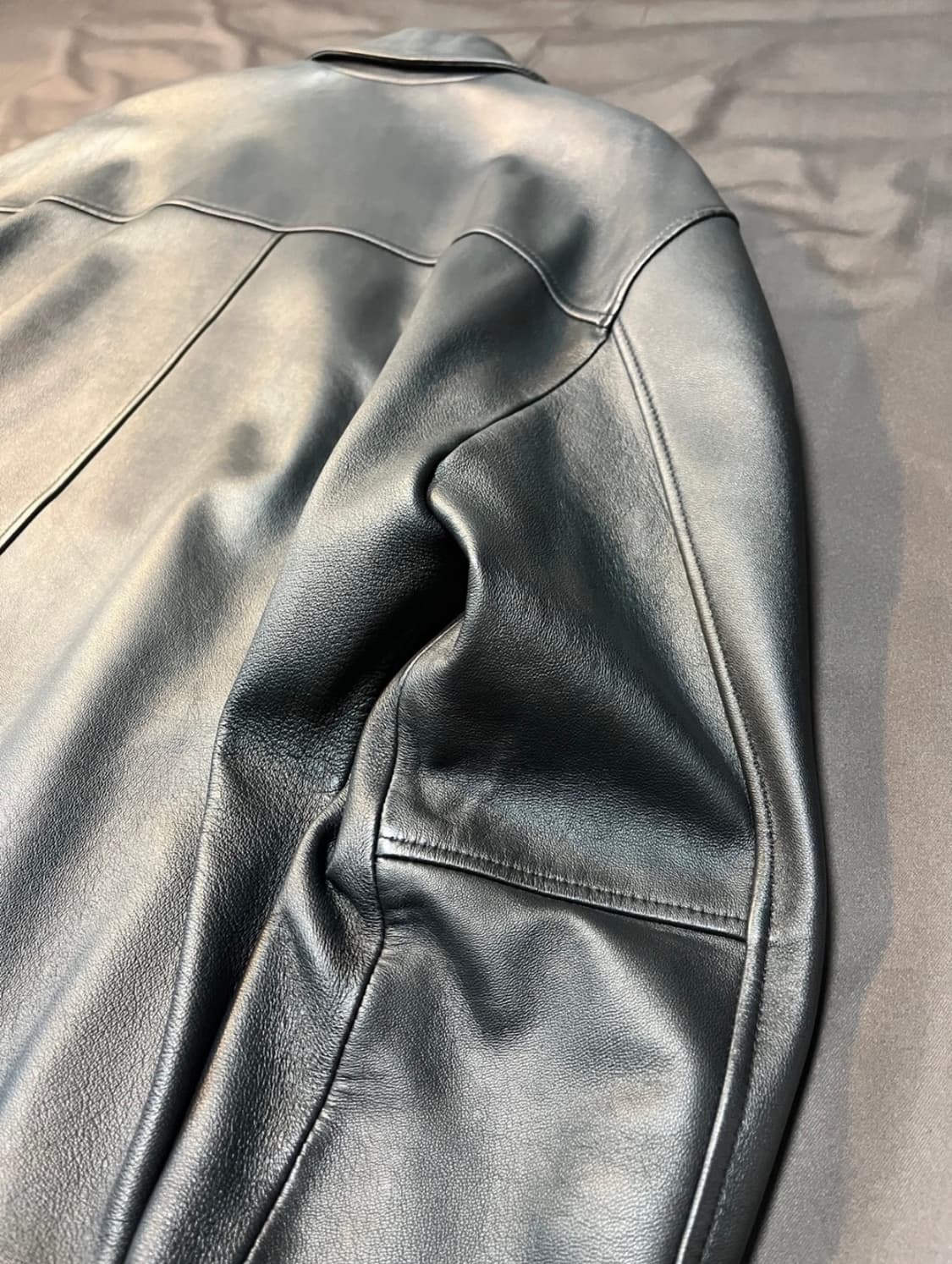 드림월드 램스킨 세미오버 싱글 라이더 자켓 상품이미지8