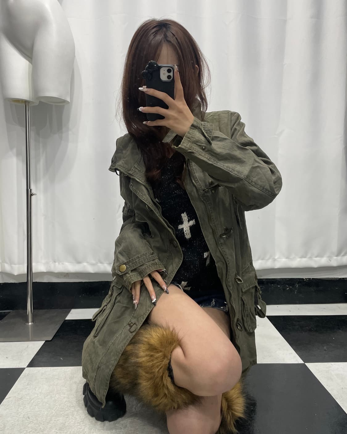 🎸카키 버튼 디테일 롱 자켓🎸 상품이미지4