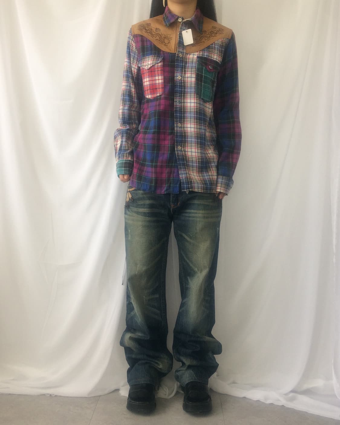 Western mood check pattern shirt 상품이미지7