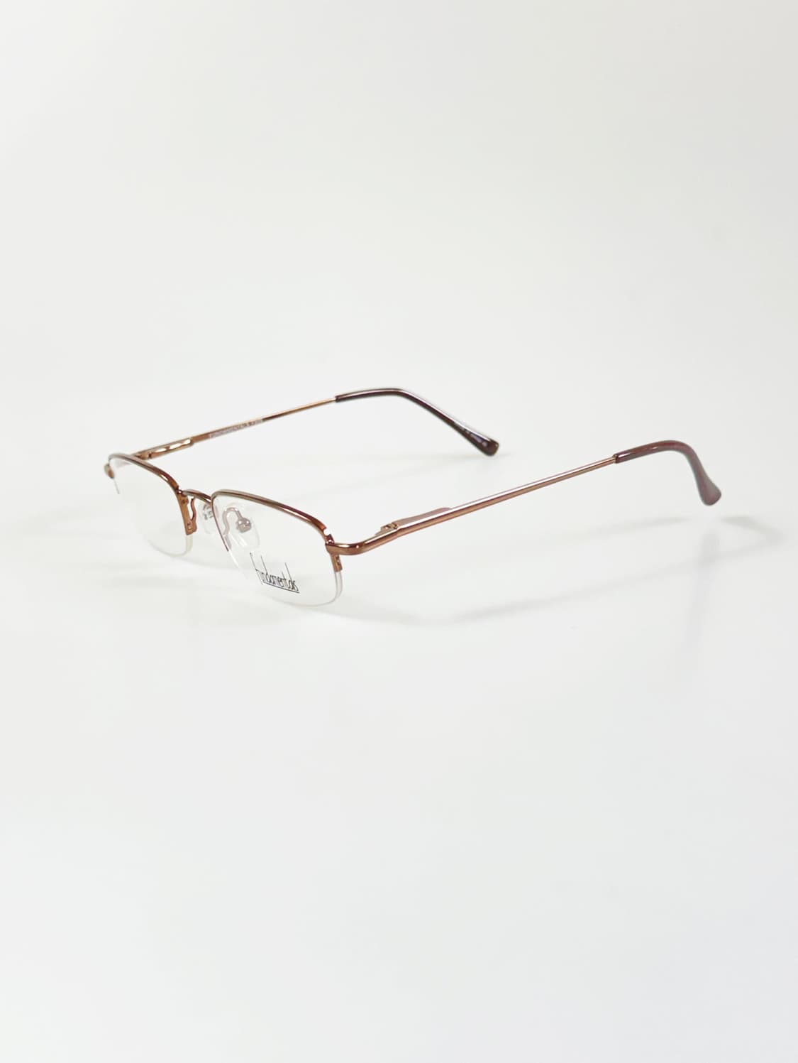 Fundamentals 브라운 반무테 스퀘어 메탈 빈티지 안경 상품이미지4