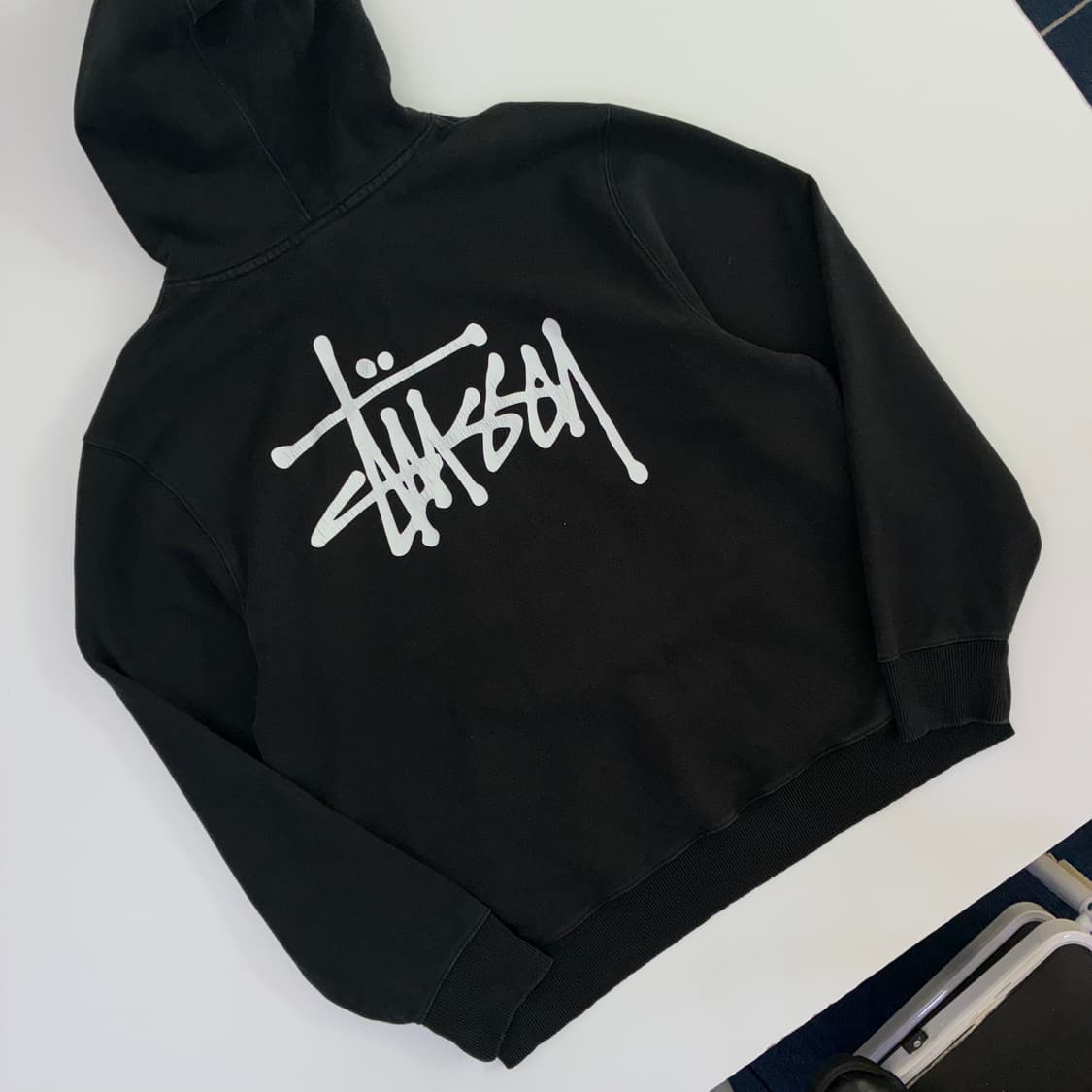 Stussy 스투시 블랙 스탁 빅로고 후드티 상품이미지1