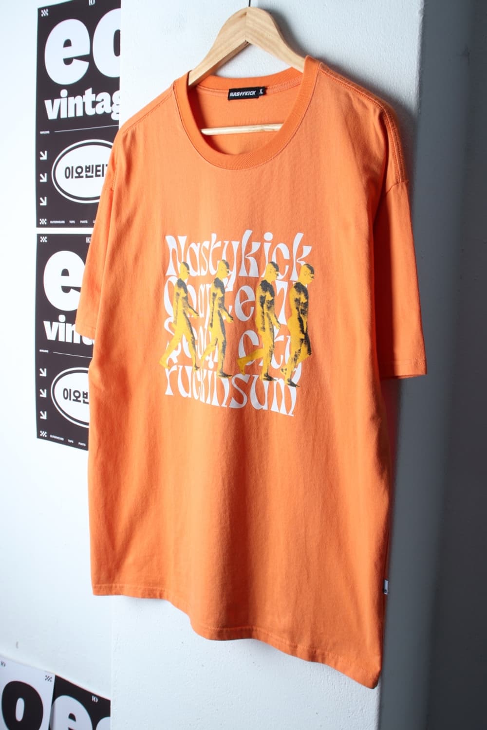 (XL-2XL) 네스티킥 반팔 티셔츠 그래픽 오렌지 스트릿-H32429 상품이미지1