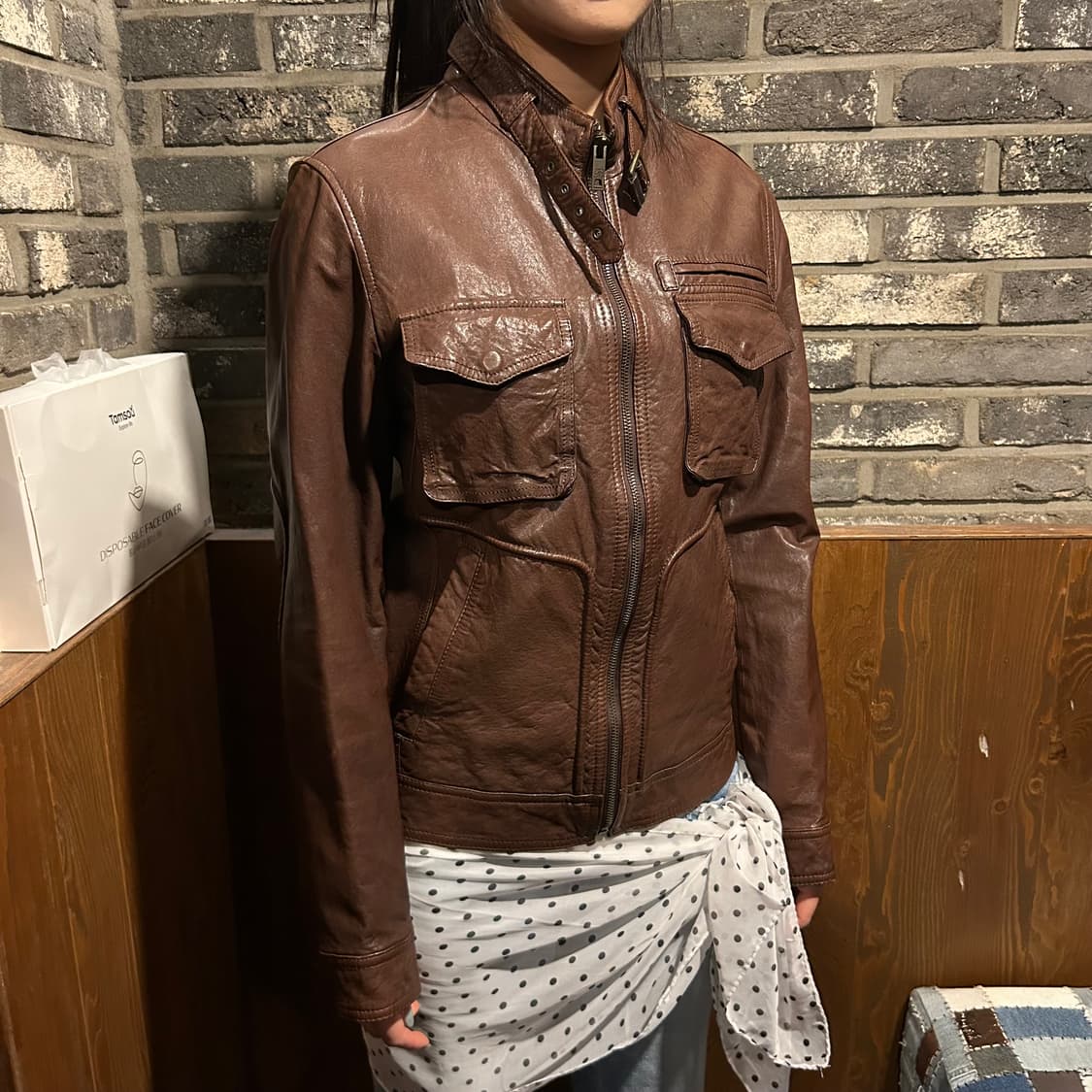 M) BON 멀티 포켓 램스킨 레더 양가죽 자켓 상품이미지9