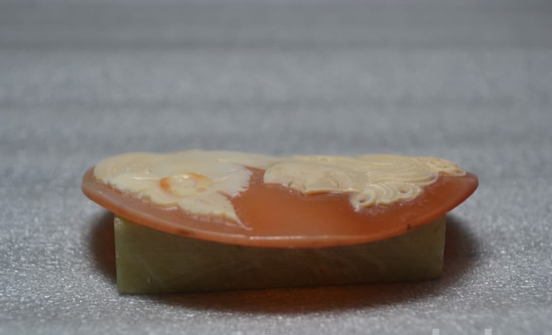 주얼리 수공예작품 아름다운 여인조각 대형 천연쉘 까메오 브로치장식 목 상품이미지2