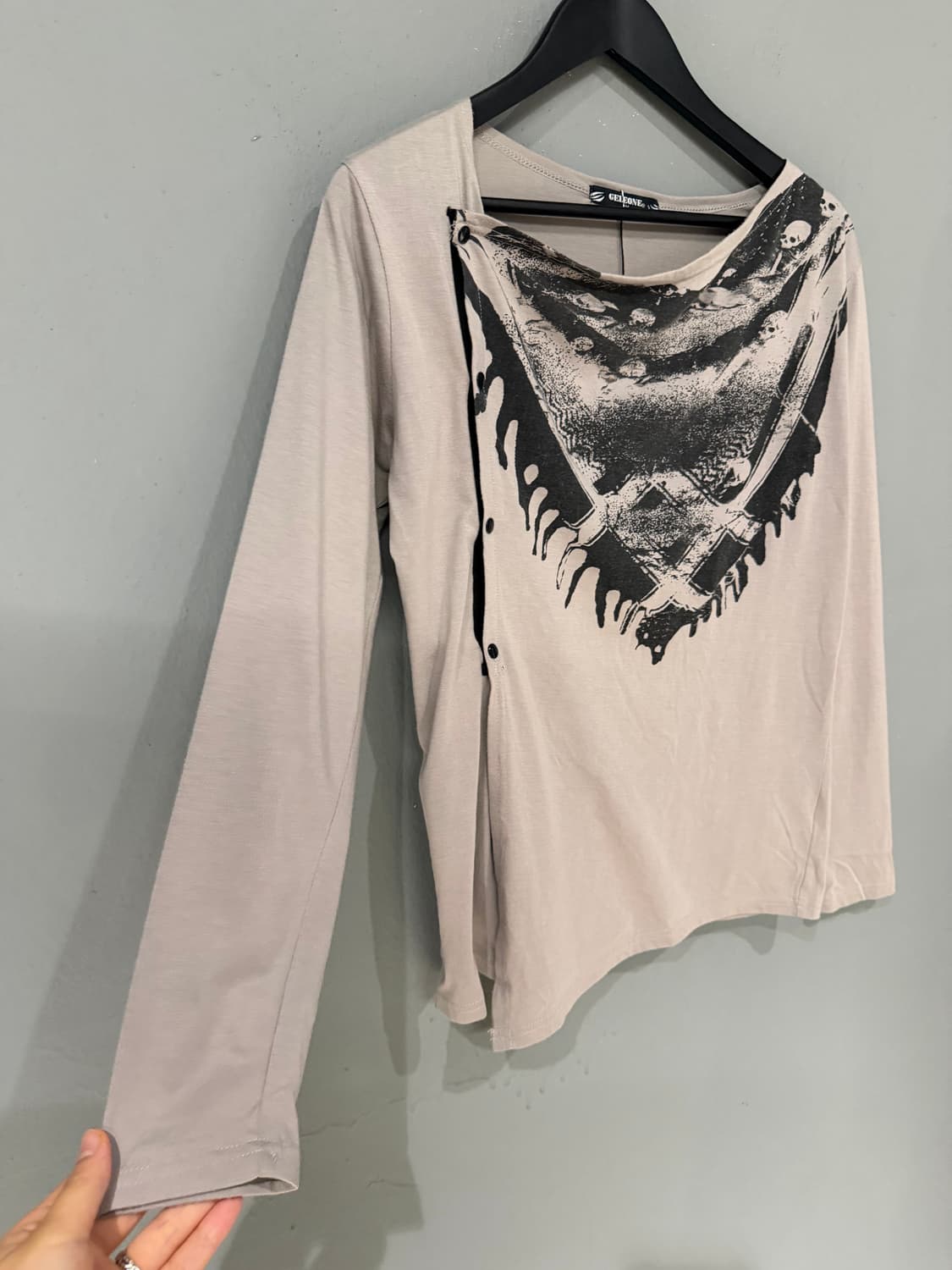 Side snap design printing cardigan 상품이미지10