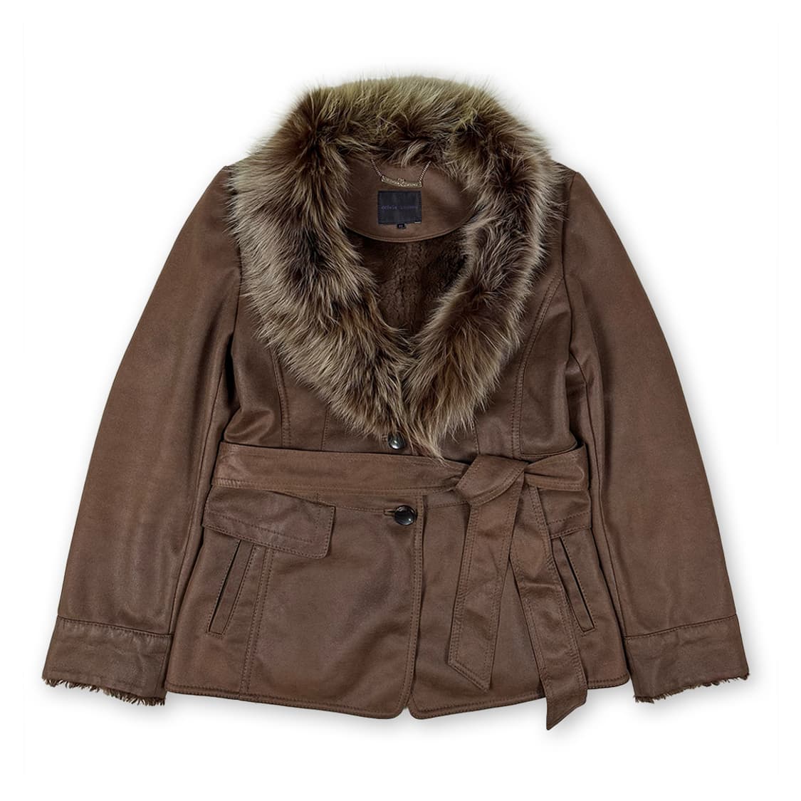 올리비아로렌 퍼 카라 스웨이드 자켓 상품이미지1