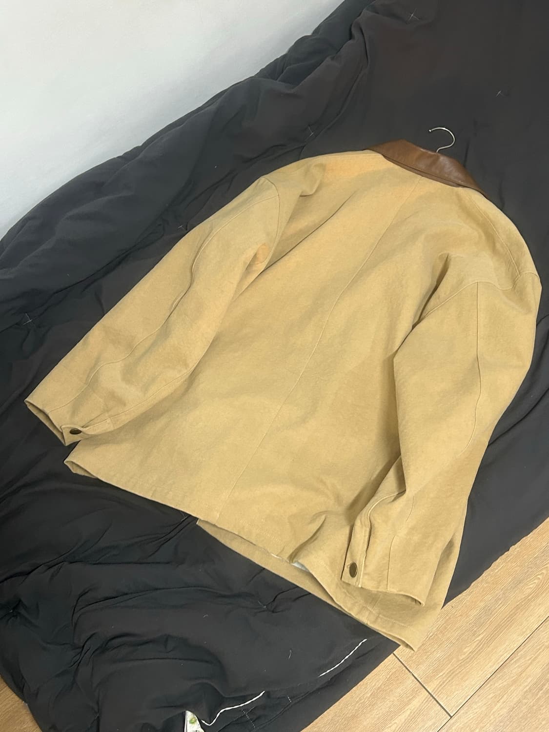 L) STU 레더 카라 워크 자켓 베이지 상품이미지3