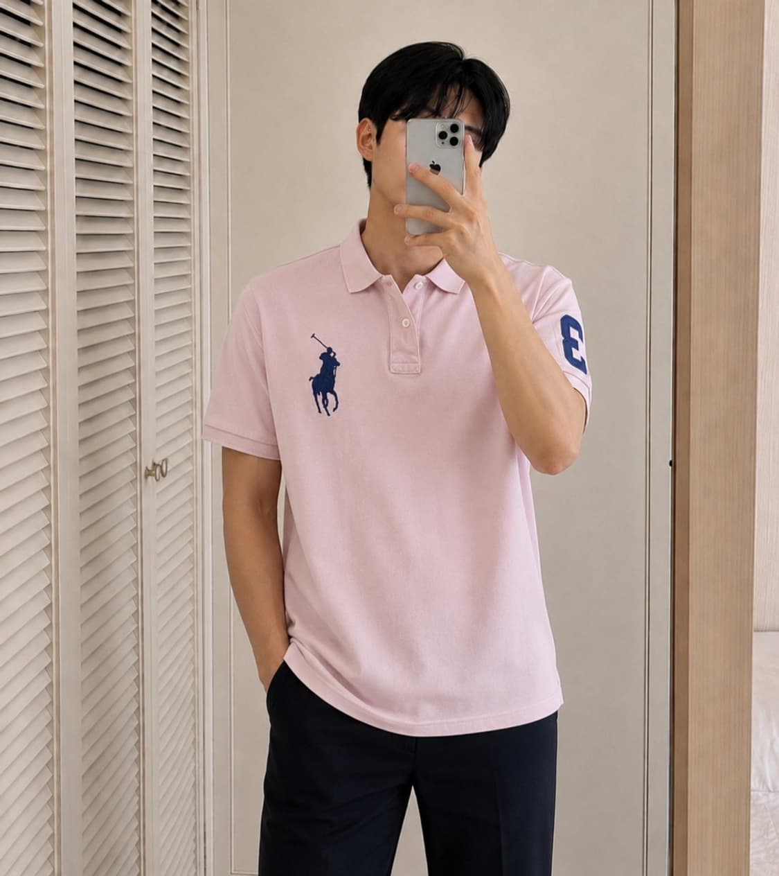 폴로 랄프로렌 연핑크 빅포니 반팔 카라티 상품이미지4