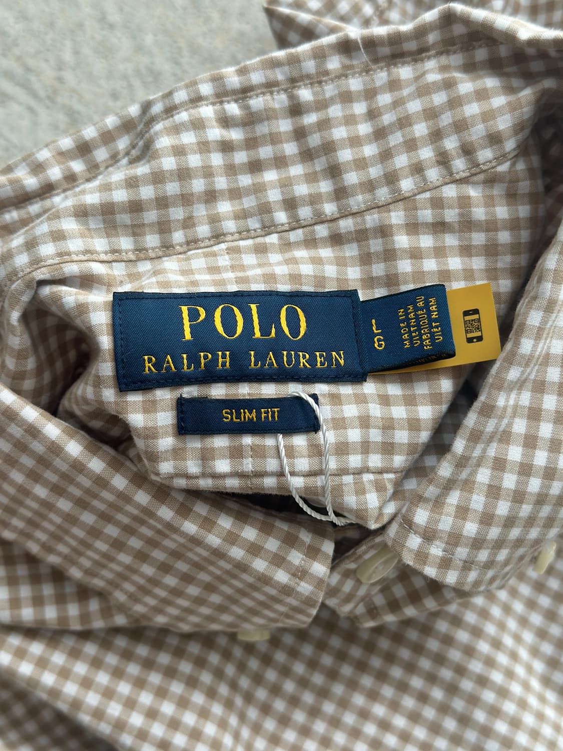 폴로 랄프로렌 베이지 깅엄체크 셔츠  상품이미지8