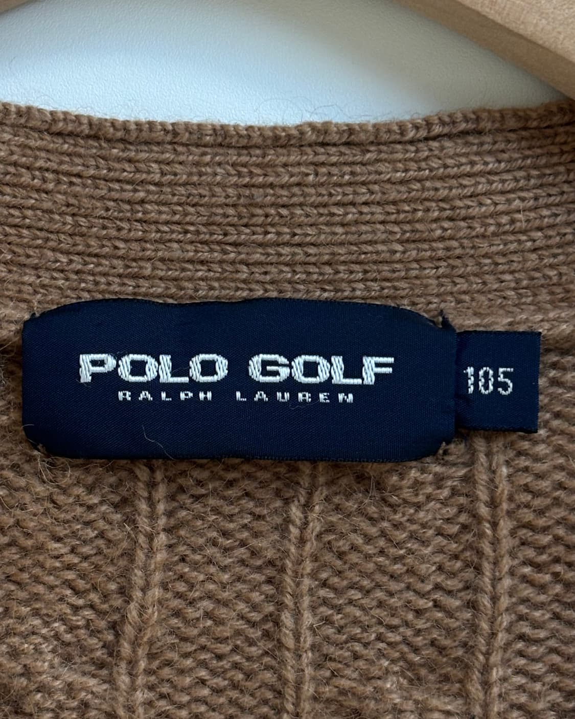 Polo 폴로 랄프로렌 골프 울블렌드 베이지 케이블 브이넥 가디건 상품이미지5