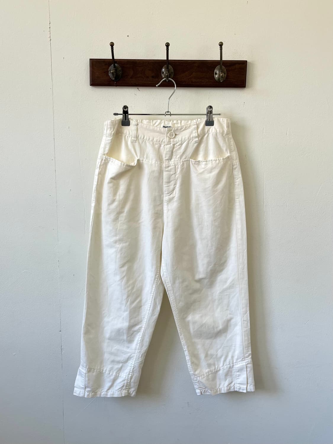 80’s Issey Miyake Plantation 화이트 팬츠 상품이미지1
