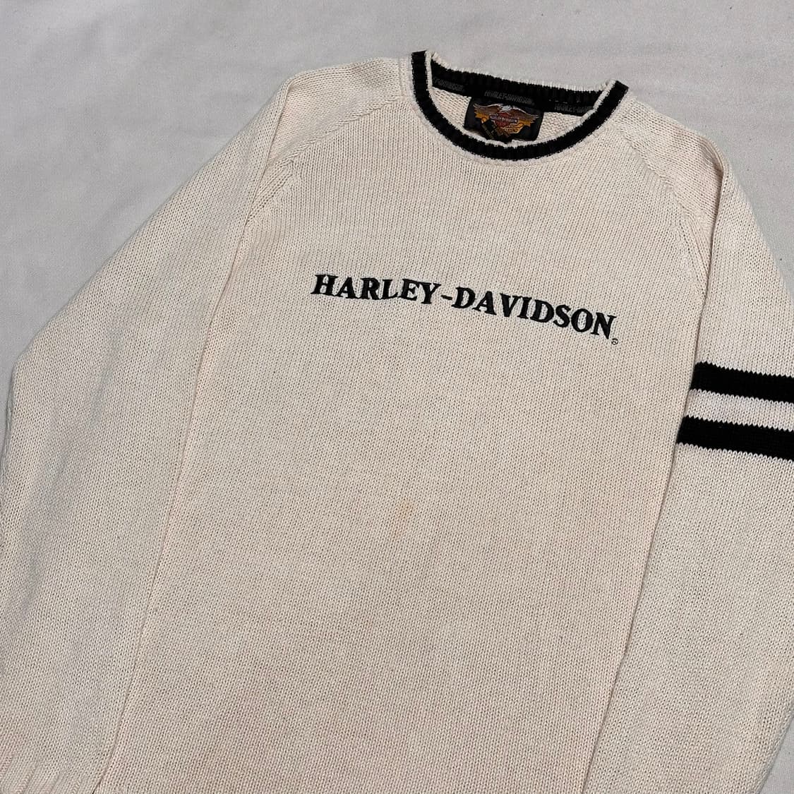 L 할리데이비슨 로고 자수 코튼 니트 상품이미지1