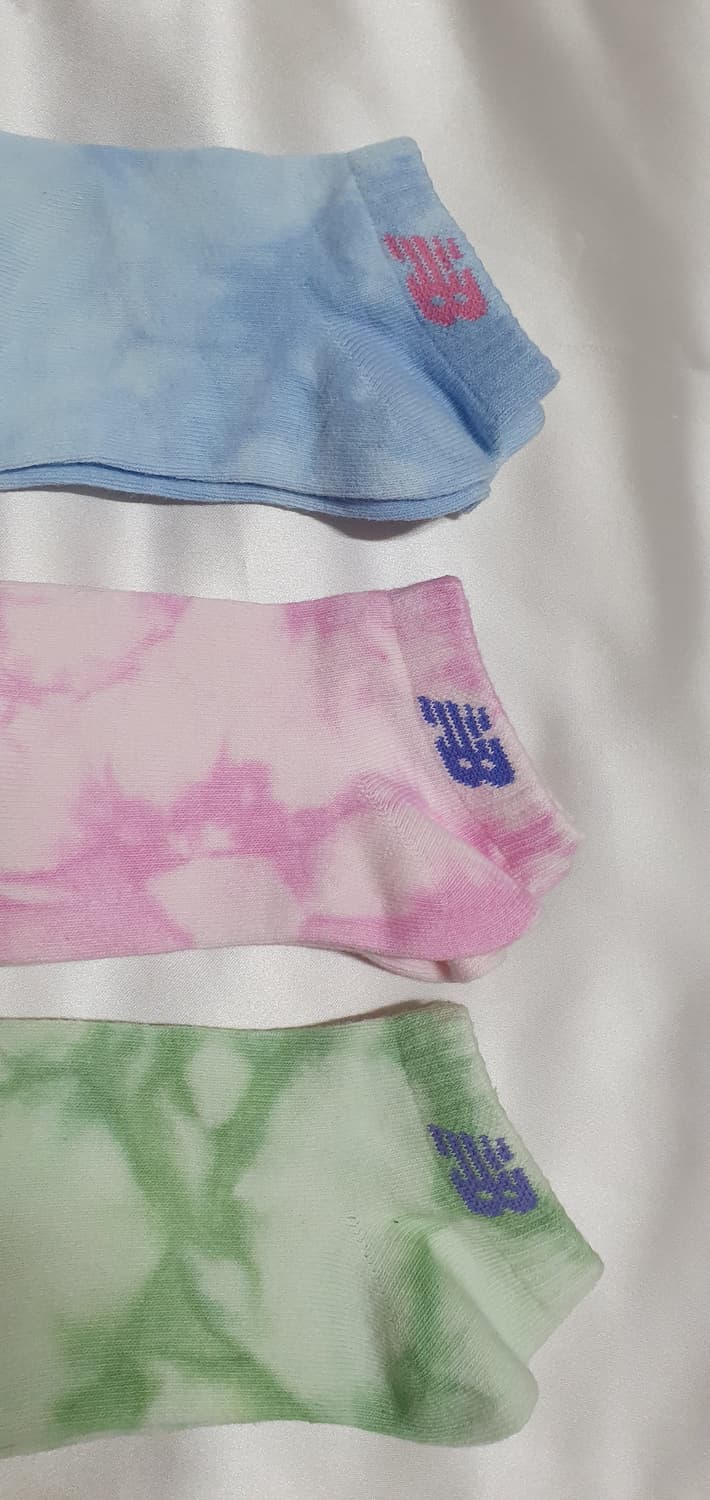 3컬레 가격이예요~ 블루 핑크 그린 뉴발란스 물나염 타이다이  단목 양말 상품이미지3