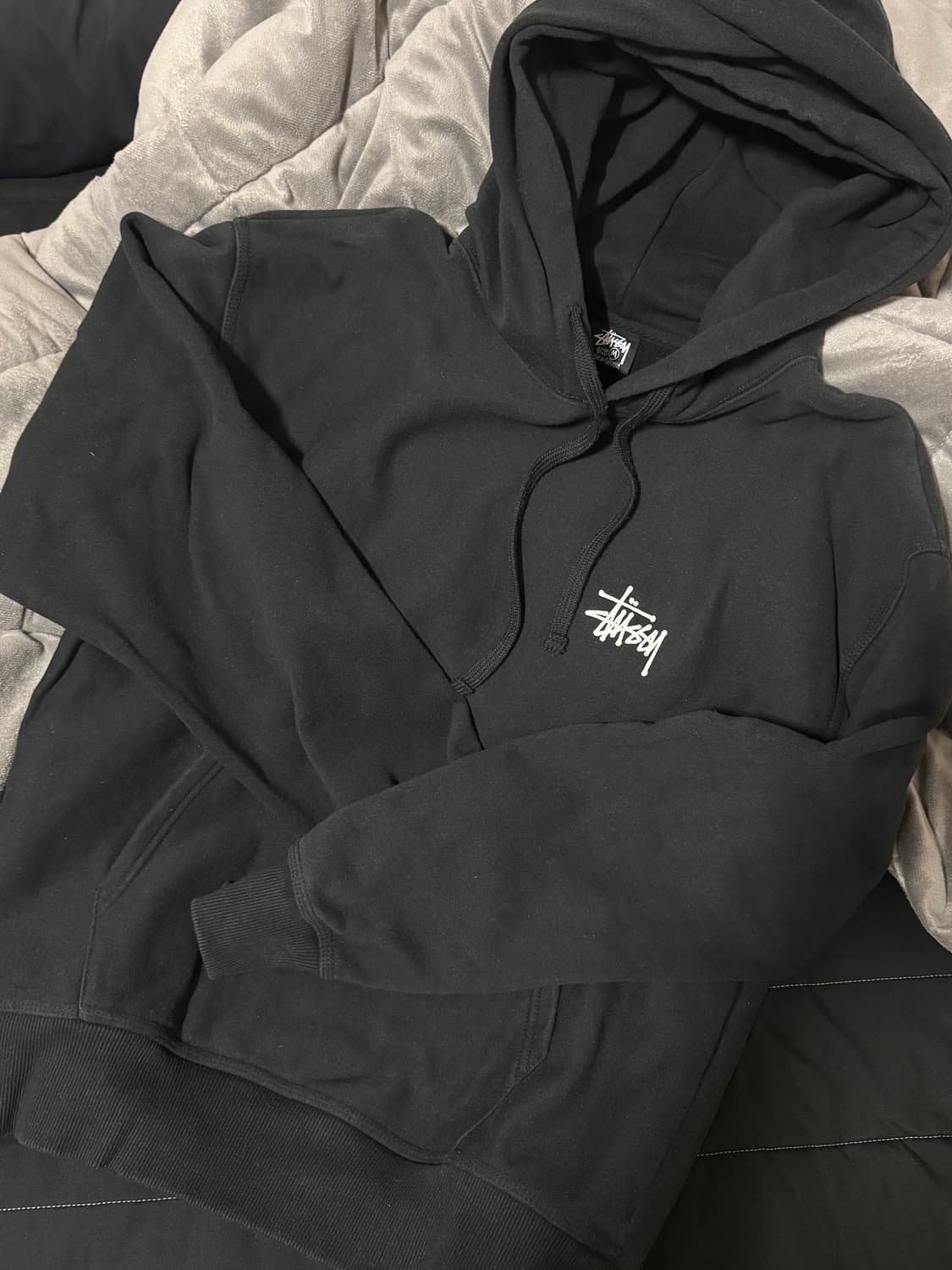 스투시 베이직 후드티 블랙 M 판매! 상품이미지1