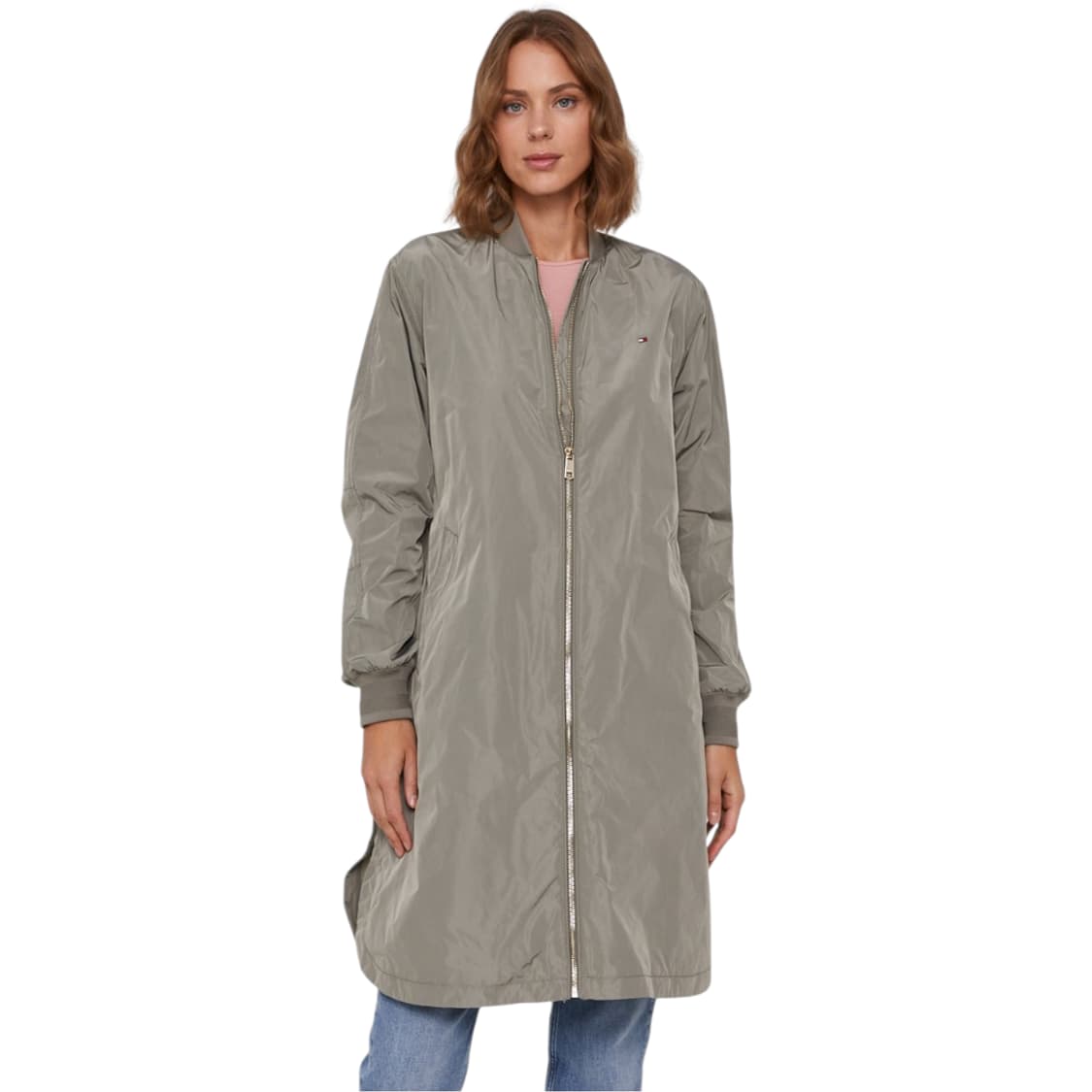 타미힐피거 여성 롱 봄버자켓 카키 롱점퍼 간절기 아우터 ㅣ 상태최상 상품이미지1