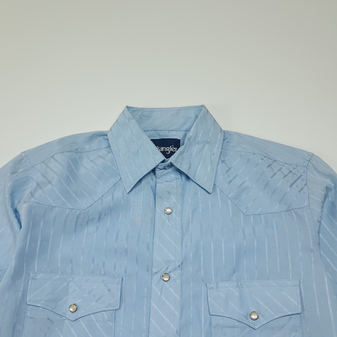 CL923 S 랭글러 90s 스트라이프 스카이블루 웨스턴 셔츠 남방 상품이미지2