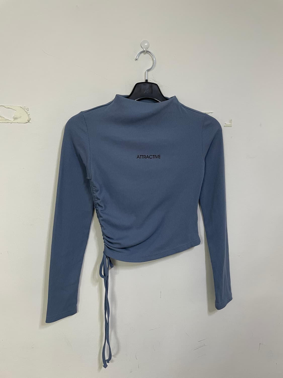 애틱티브 셔링 크롭 긴팔티 블루 상품이미지1