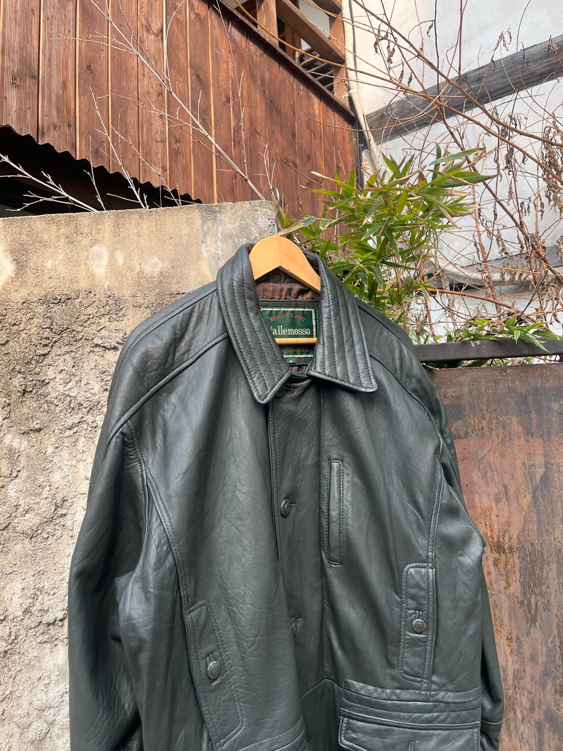 Vintage 양가죽 딥 그린컬러 카코트 상품이미지2