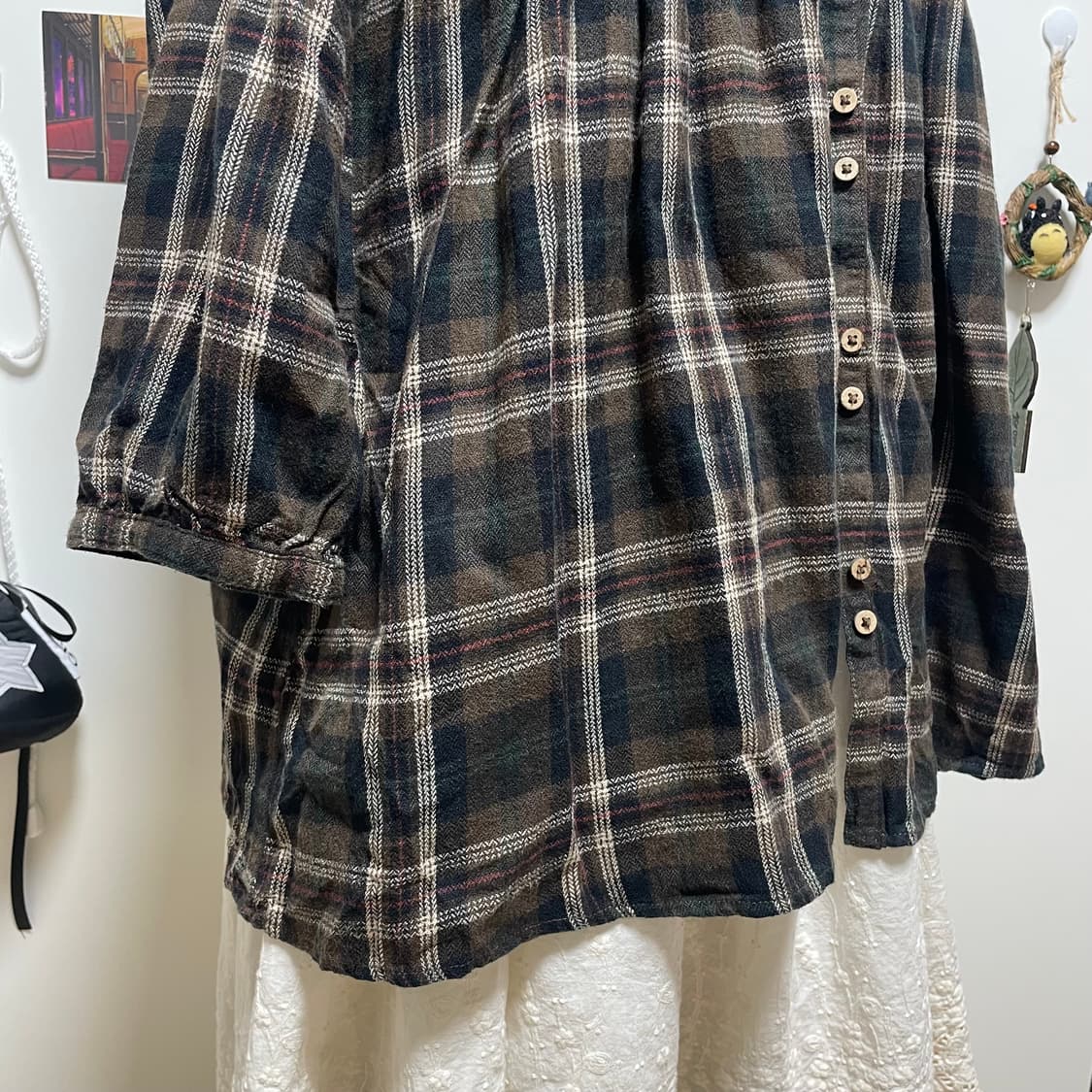 모리걸 브라운 체크 블라우스 #바선생 #체크 상품이미지4