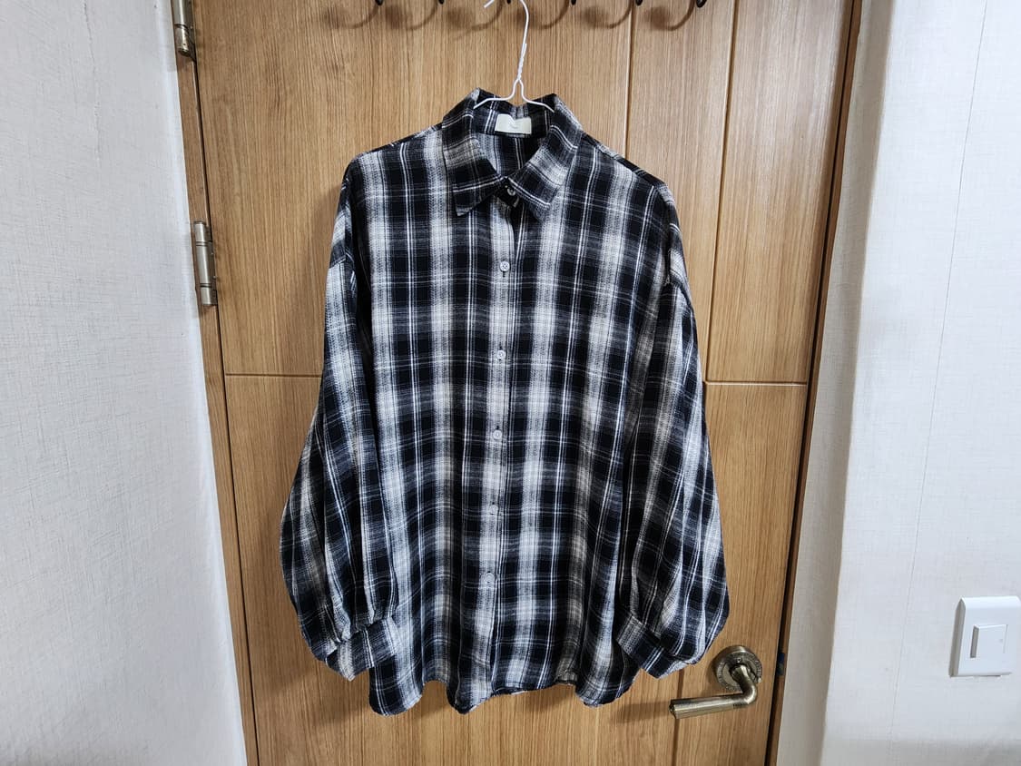 (F)여성 THUS 오버핏 체크 셔츠 상품이미지1