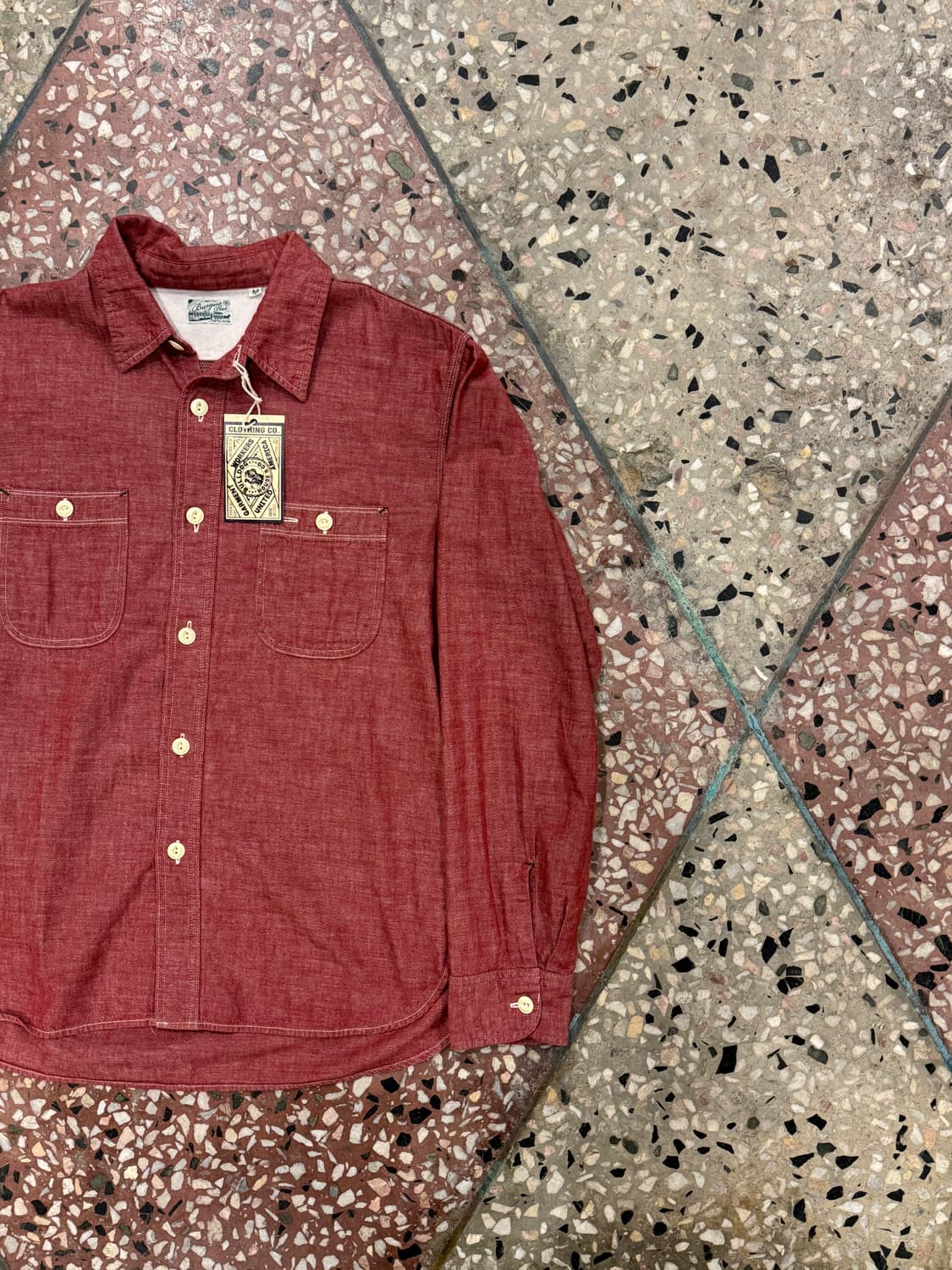 버거스플러스 레드 샴브레이셔츠 (M) 상품이미지3