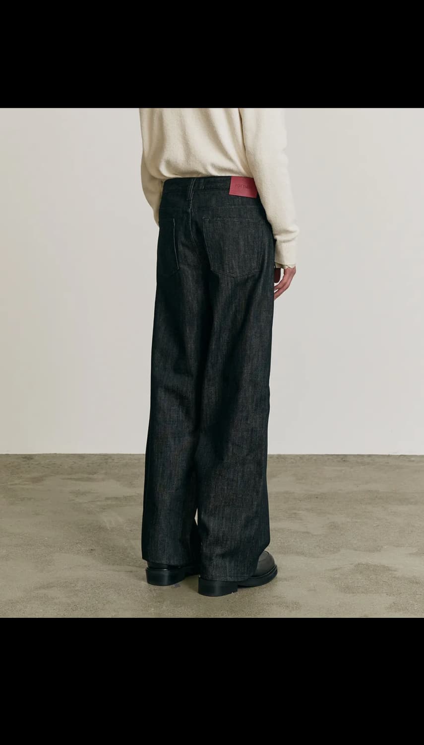 포트너스 투턱 와이드 블랙 진 상품이미지2