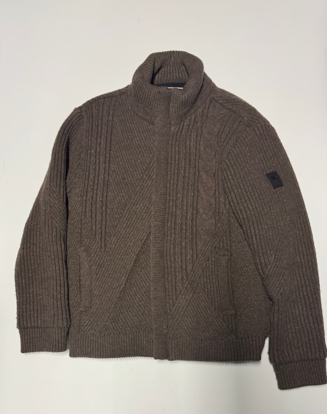 장미쉘바스키아 골프 구스다운 캐시미어 혼용 니트 패딩 XL ~ L 상품이미지1