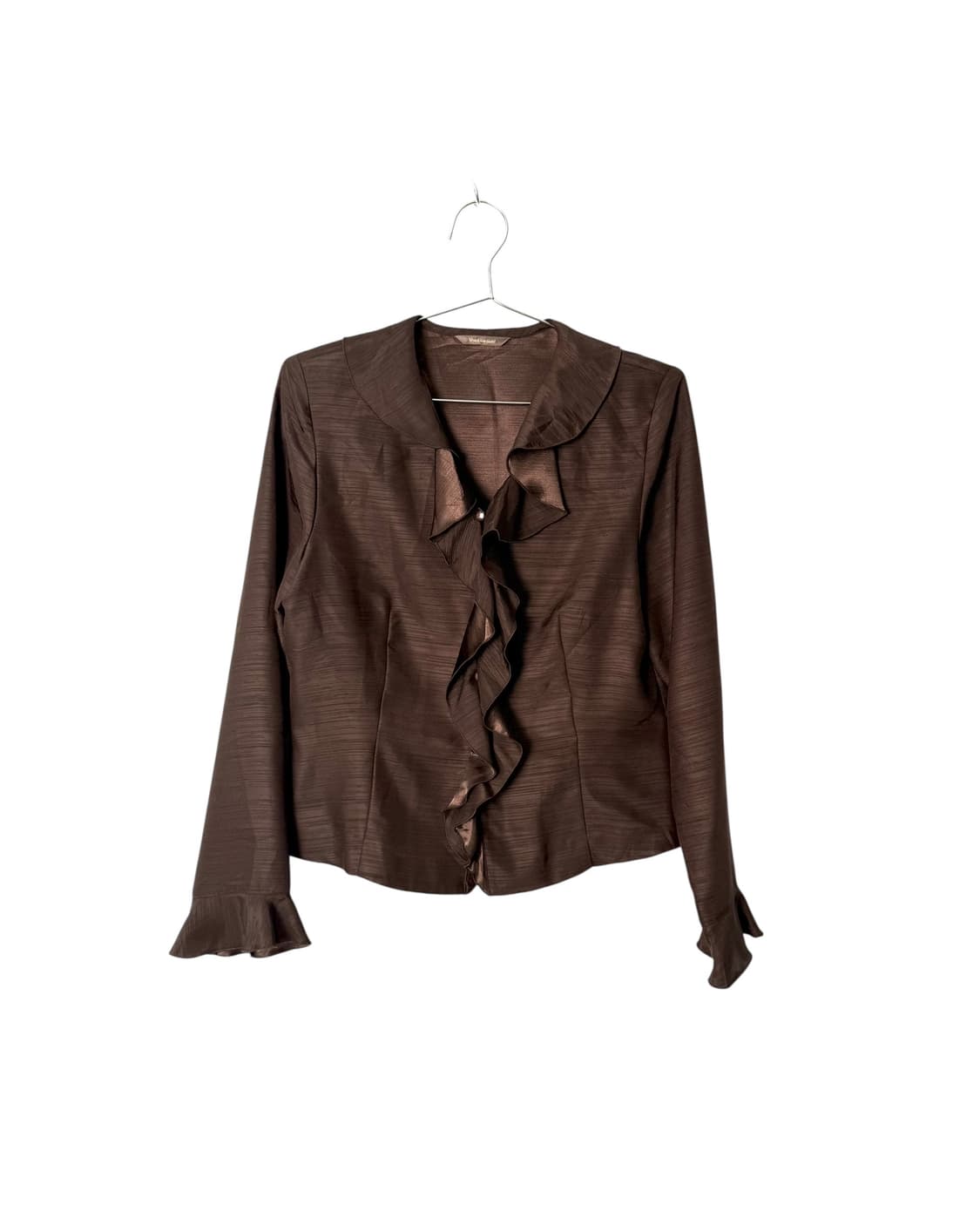 vintage glossy ruffle blouse 상품이미지1