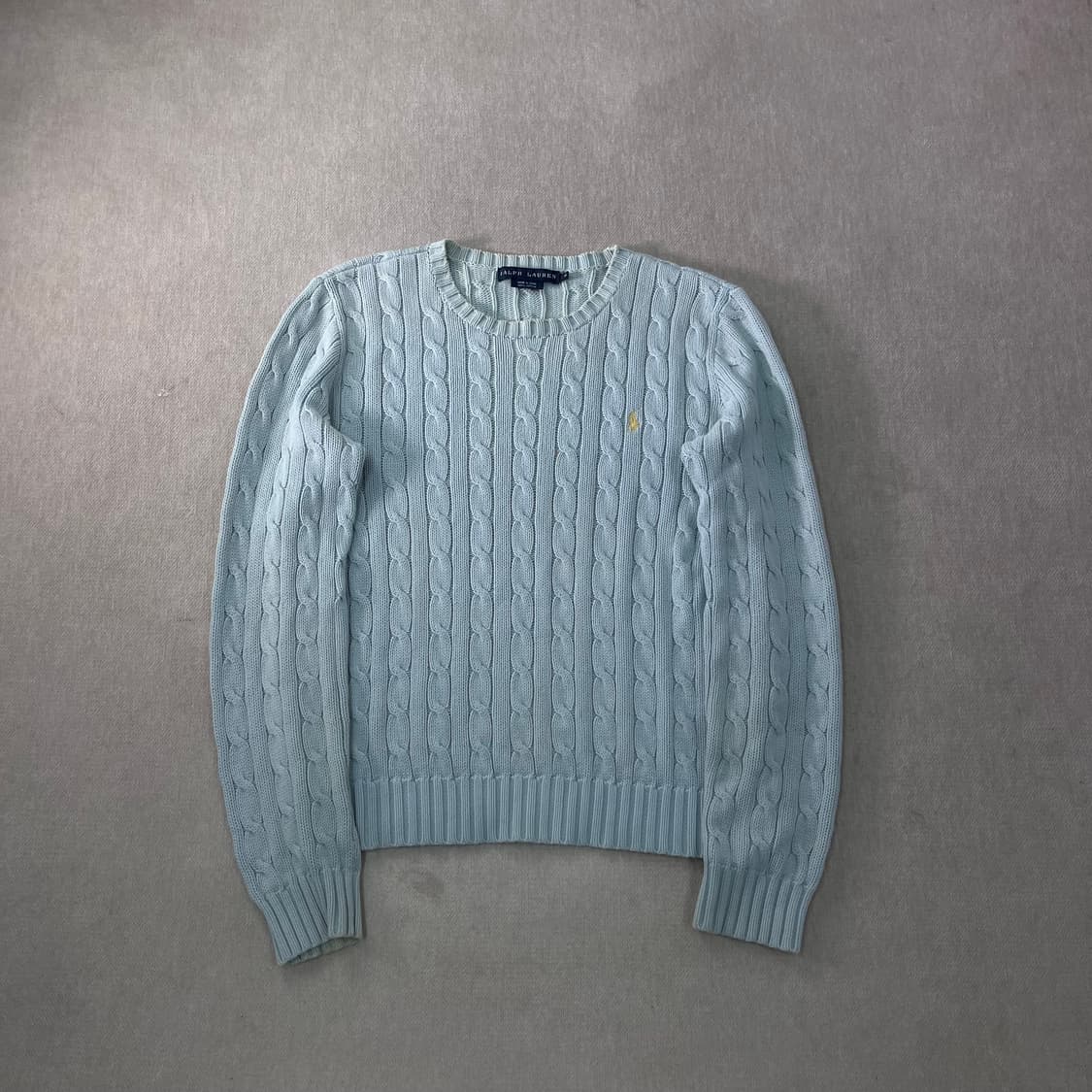 W95 폴로랄프로렌 스카이블루 꽈배기 니트 상품이미지1