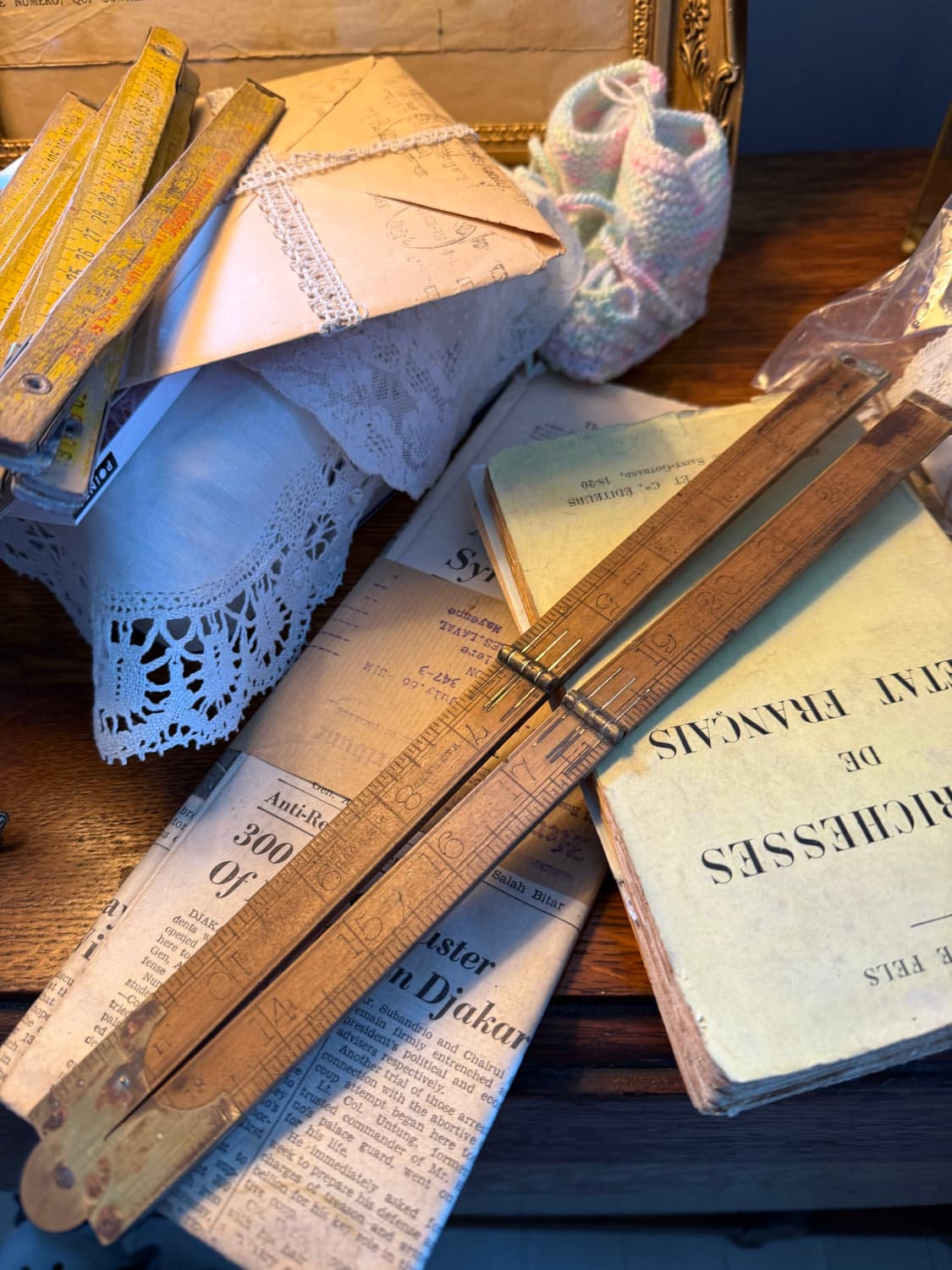 유럽 빈티지 우드 접이식 자 (폴딩 룰러) 2가지 상품이미지5