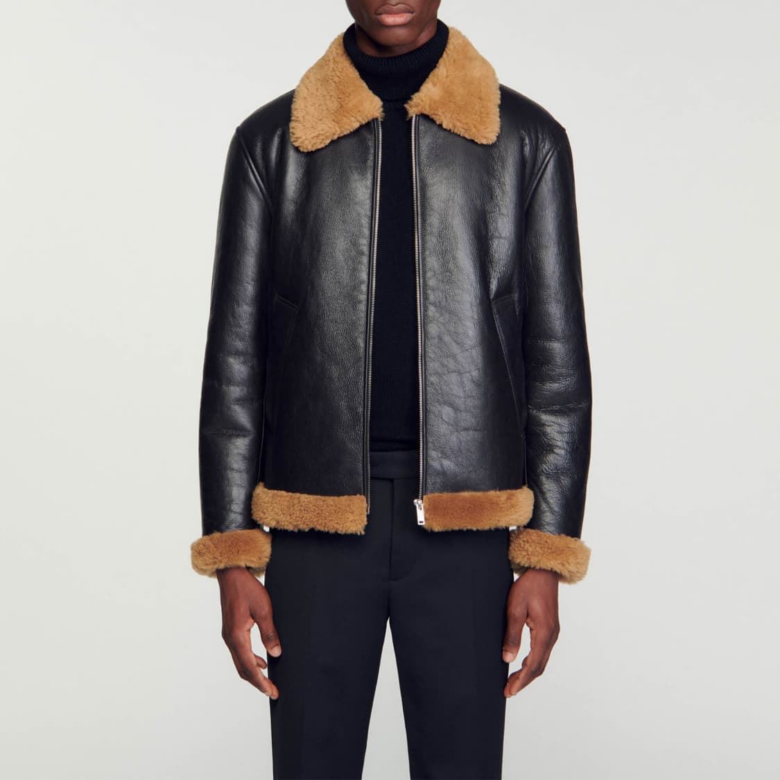 (새상품) 산드로 옴므 남성 시어링 무스탕 자켓 상품이미지1