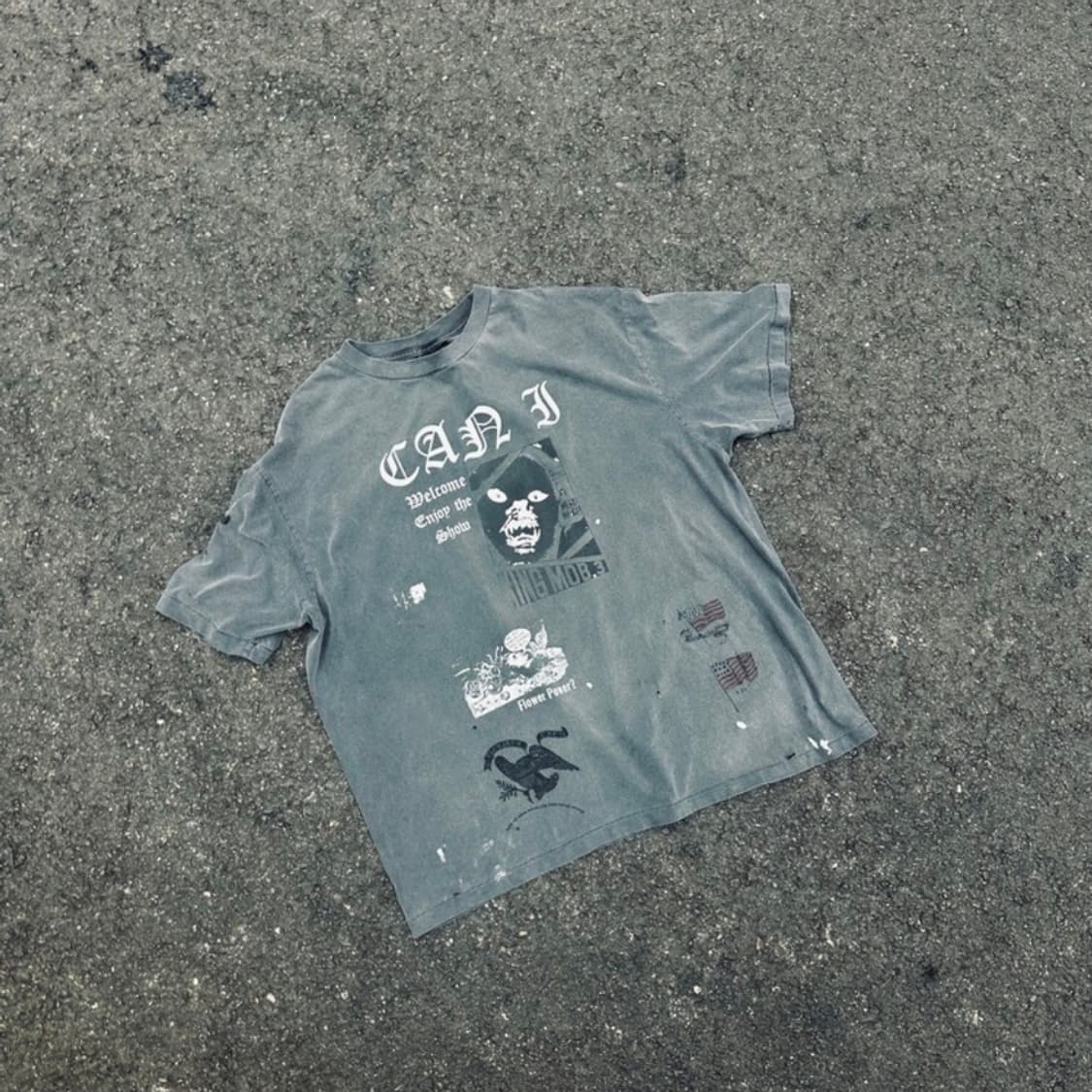 [3]도넛리벤지 can i 빈티지 티셔츠 핑거프레스 상품이미지5