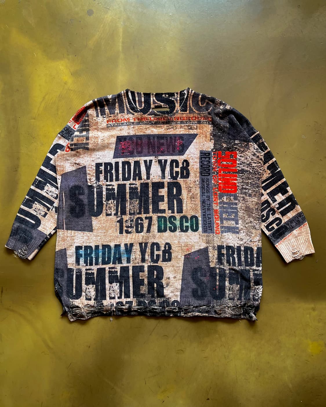 Jpn Vintage Damage Grunge Lettering Knit 상품이미지4