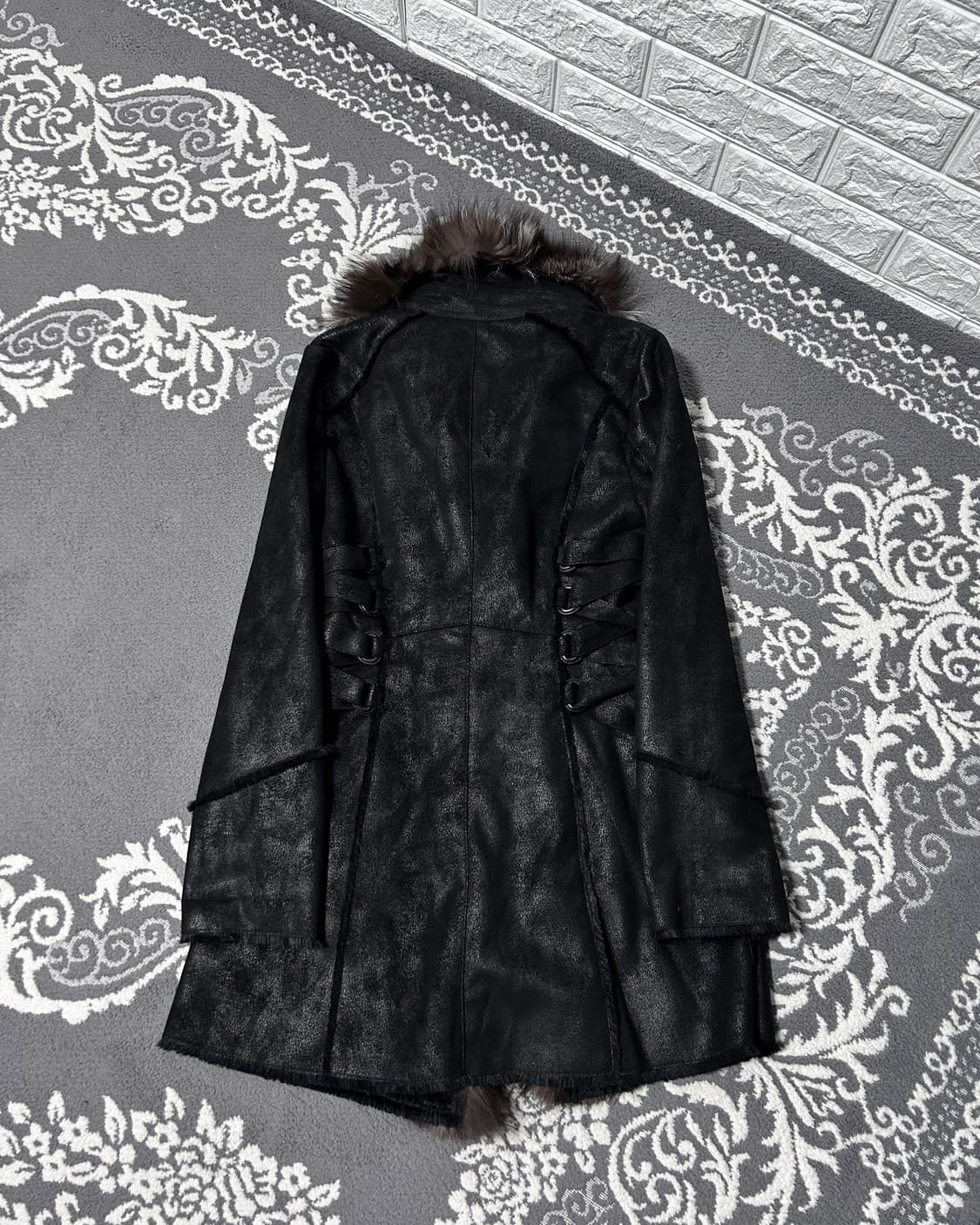 Yetts 여우 털 스웨이드 롱코트 상품이미지5