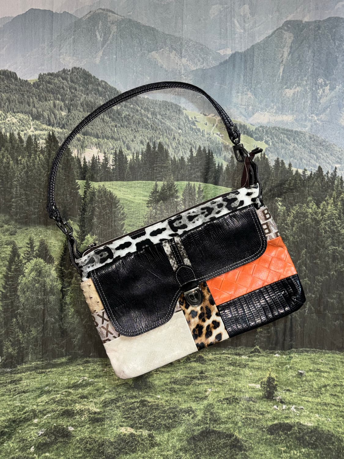 bnx 빈티지 가죽패치워크 숄더백/토트백 상품이미지1