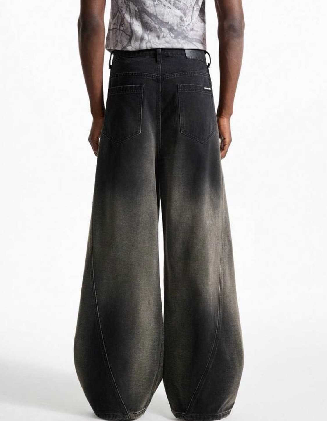 벌룬 와이드 커브드 데님 팬츠 S 상품이미지3