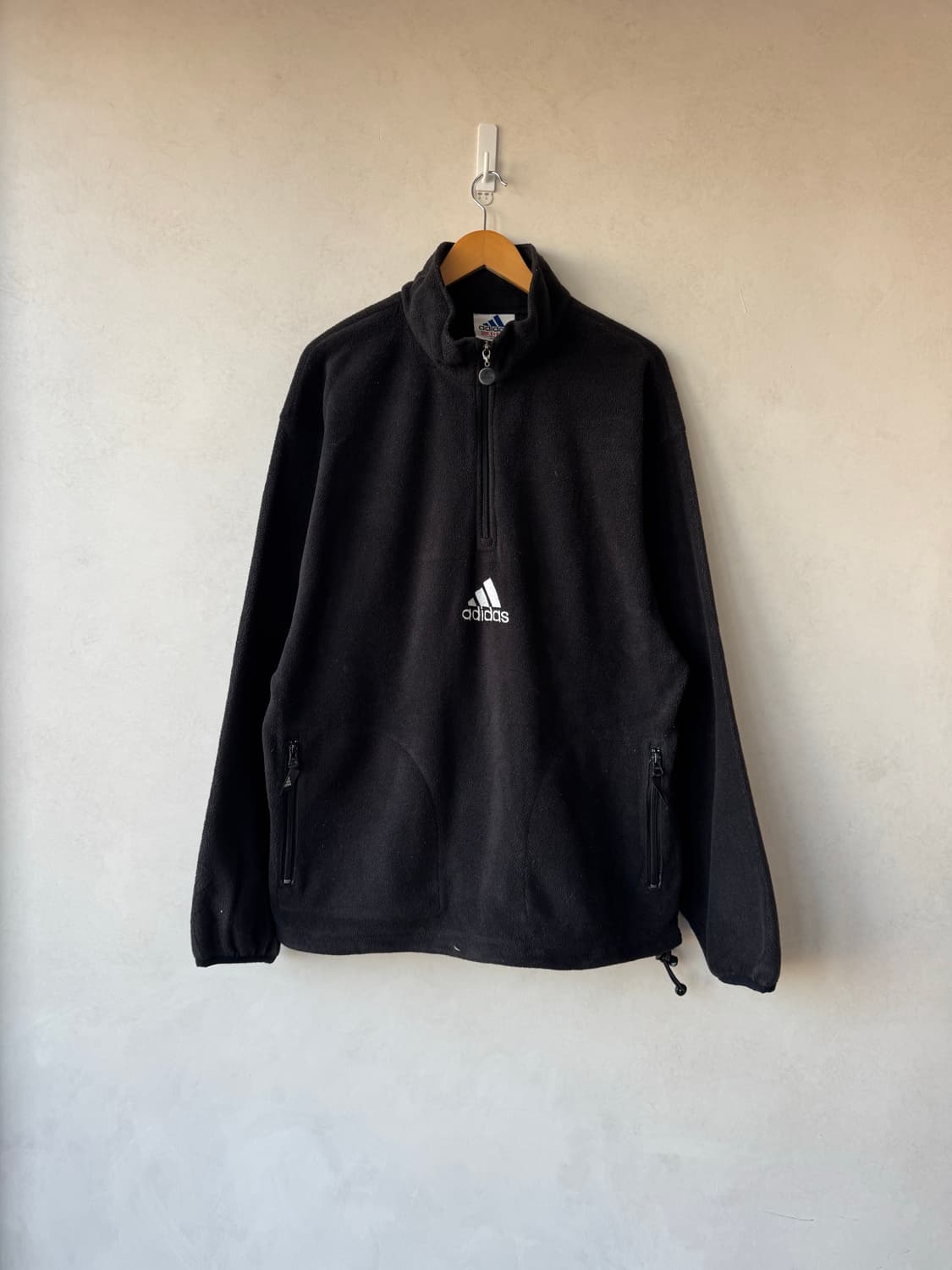 90s 아디다스 센터 로고 후리스 반집업 상품이미지2