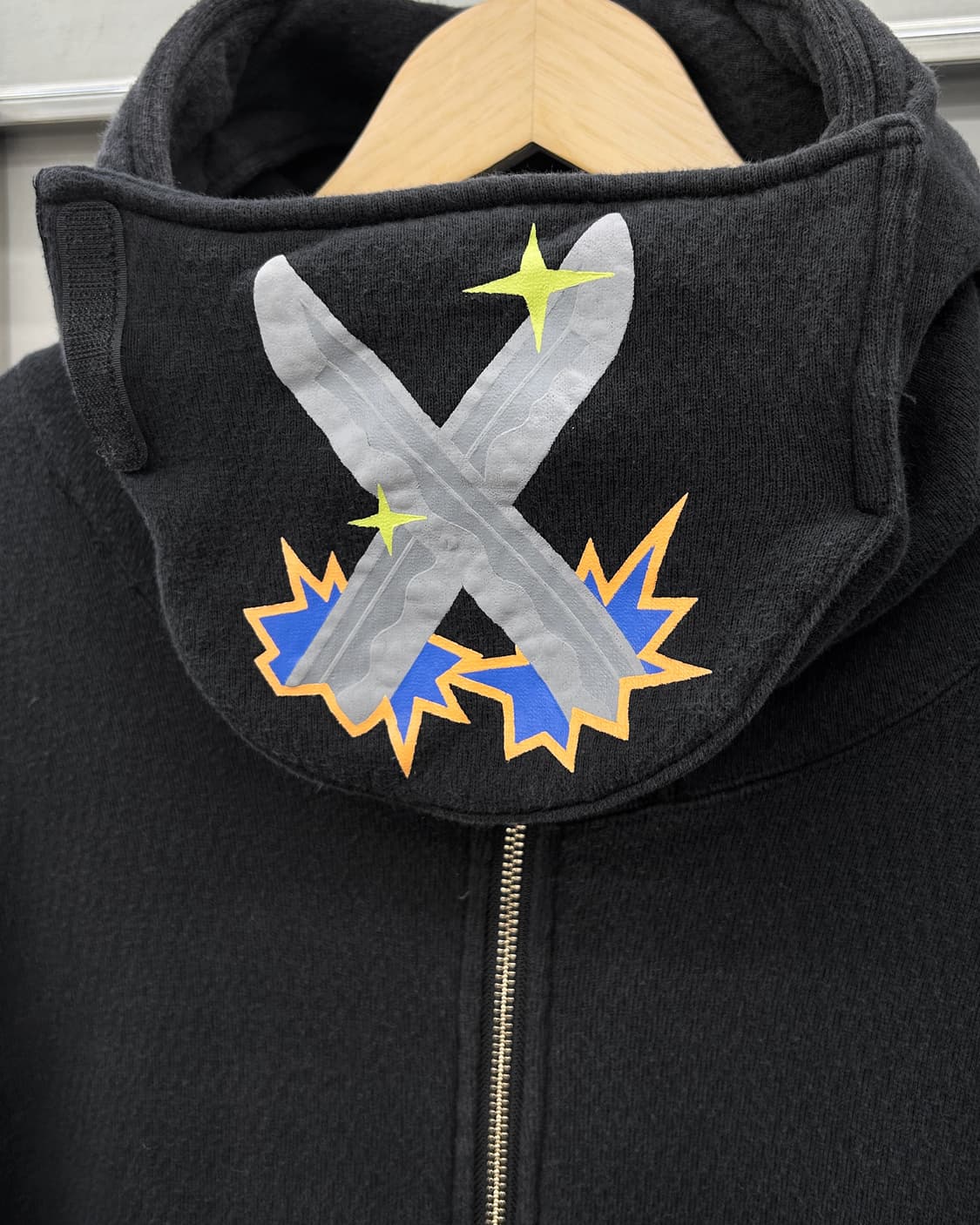 베이프 00s 닌자 마스크 풀집업 스웻 후디 블랙 상품이미지5